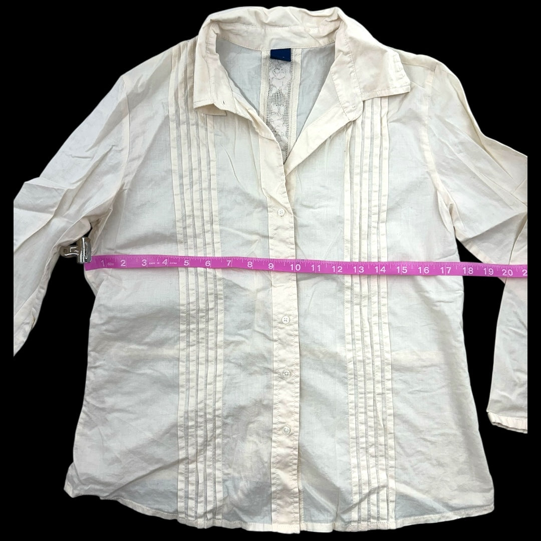 Gap White Pintuck Blouse
