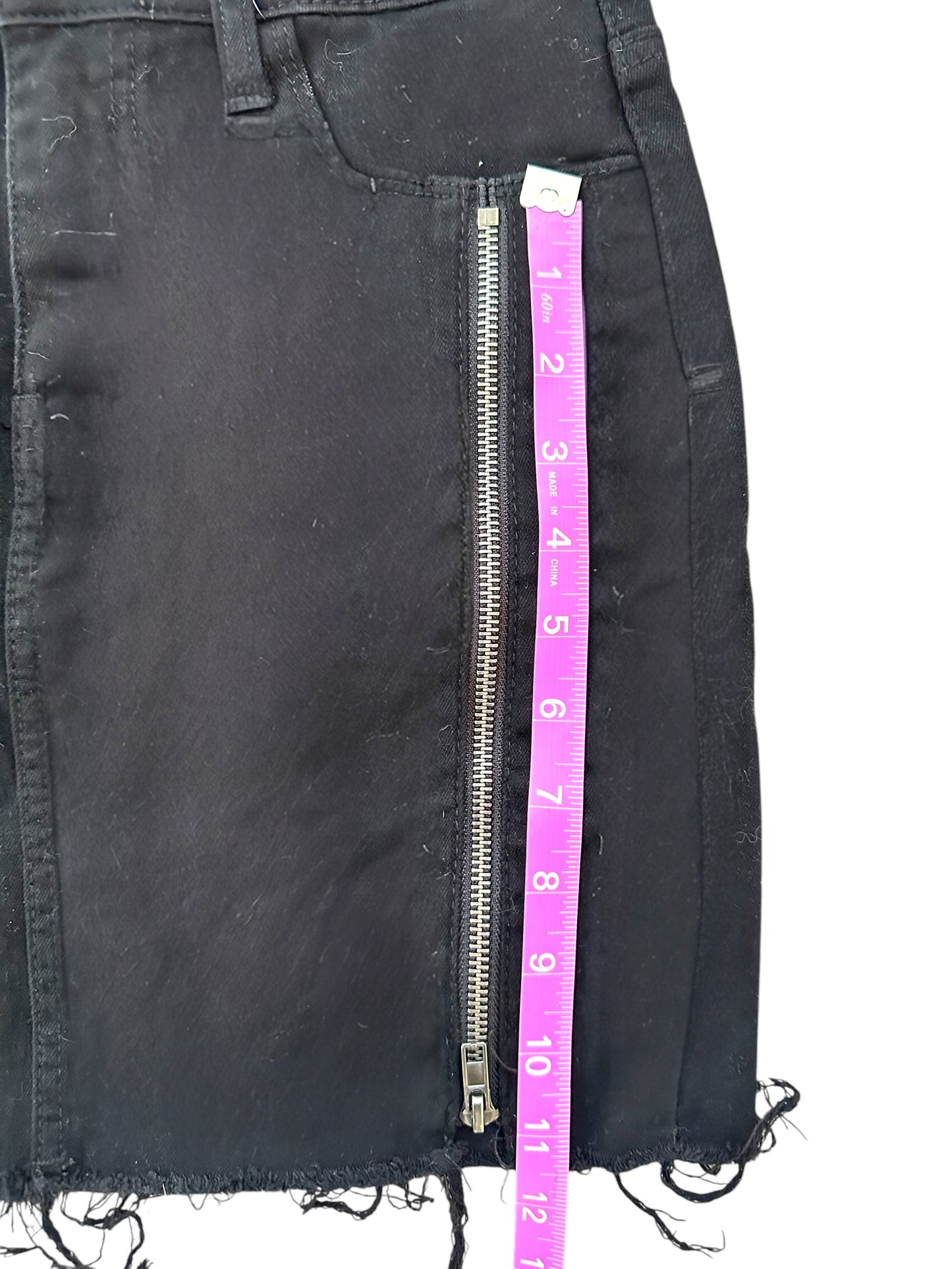 Fashion Nova Double Zipper Black Distressed Skirt New With Tags