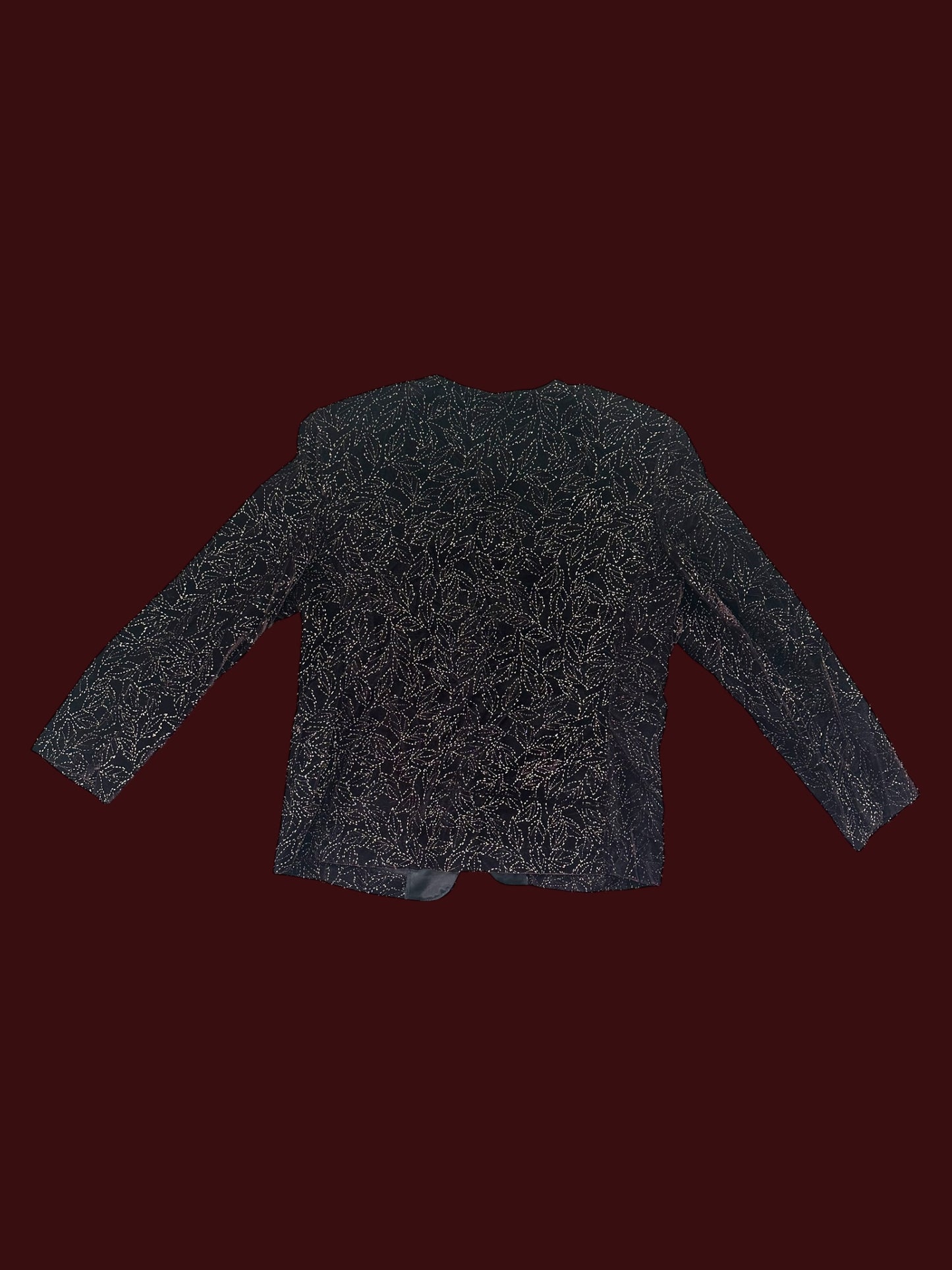 Norton McNaughton Vintage Sequined Burgundy Velvet Blazer