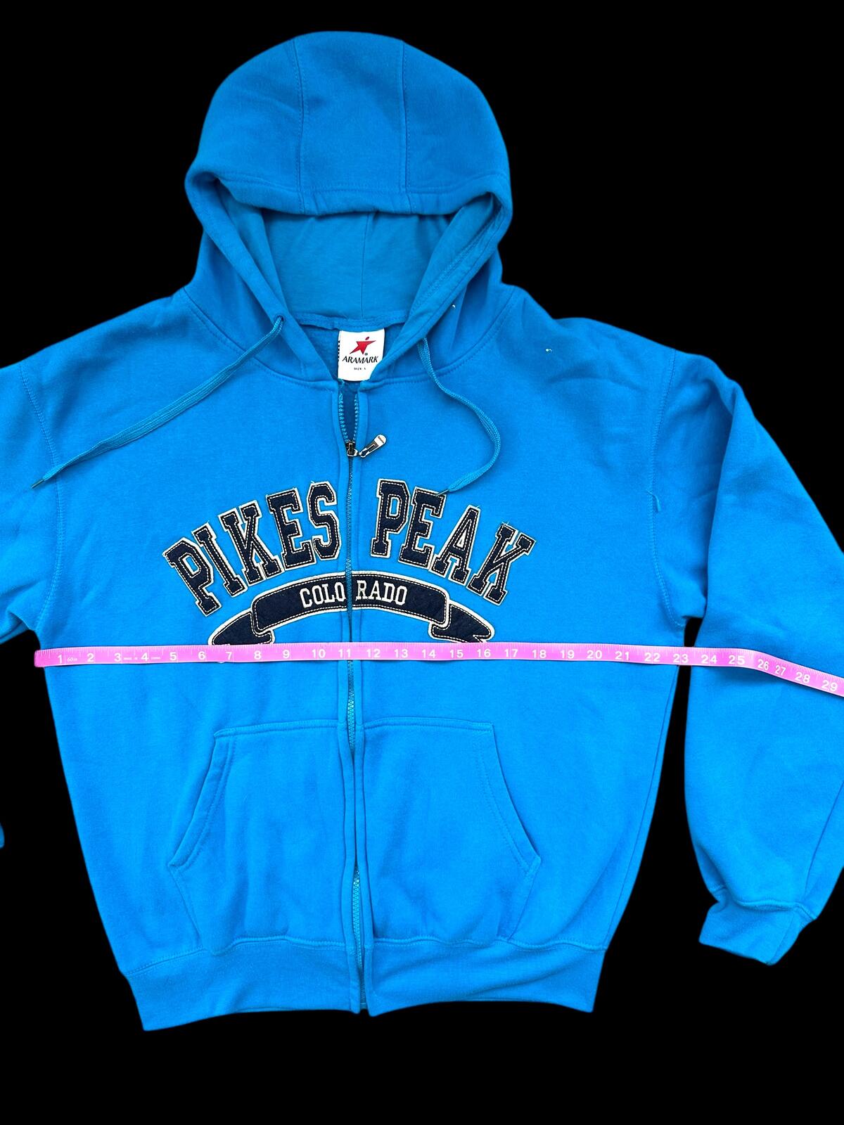 Aramark Pikes Peak Colorado Blue Zip Up Hoodie