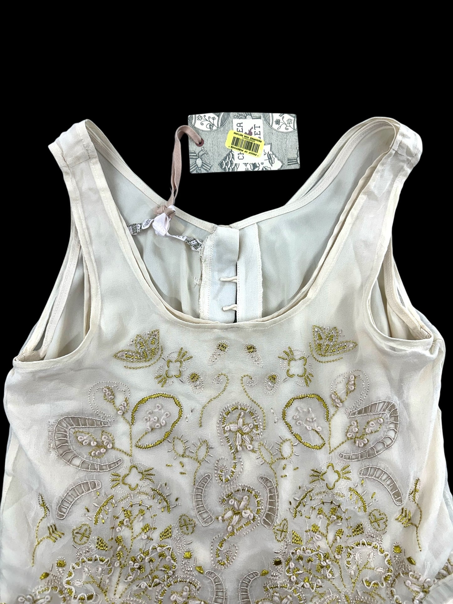 Chelsea and Violet White and Gold Sleeveless Dress
