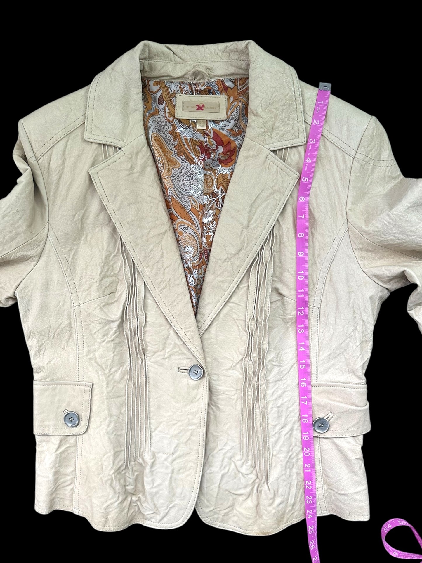 Wilson Leather Cream Leather Jacket