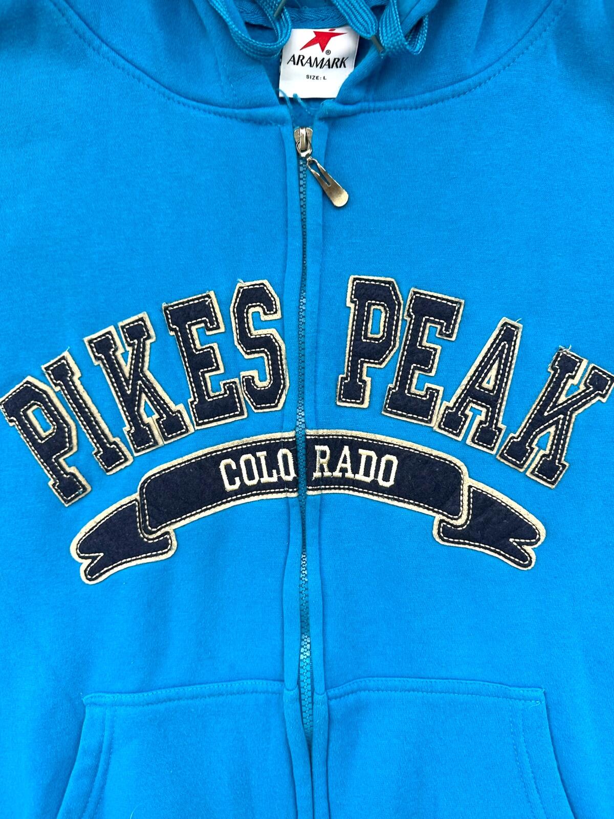 Aramark Pikes Peak Colorado Blue Zip Up Hoodie