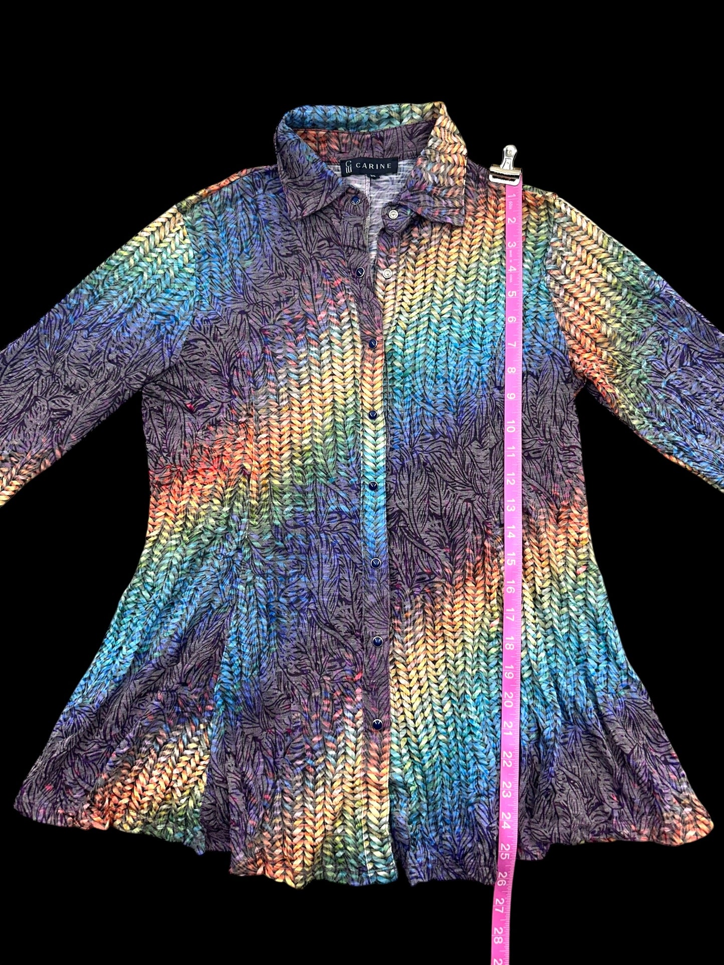 Carine Rainbow Button Down Long Sleeve