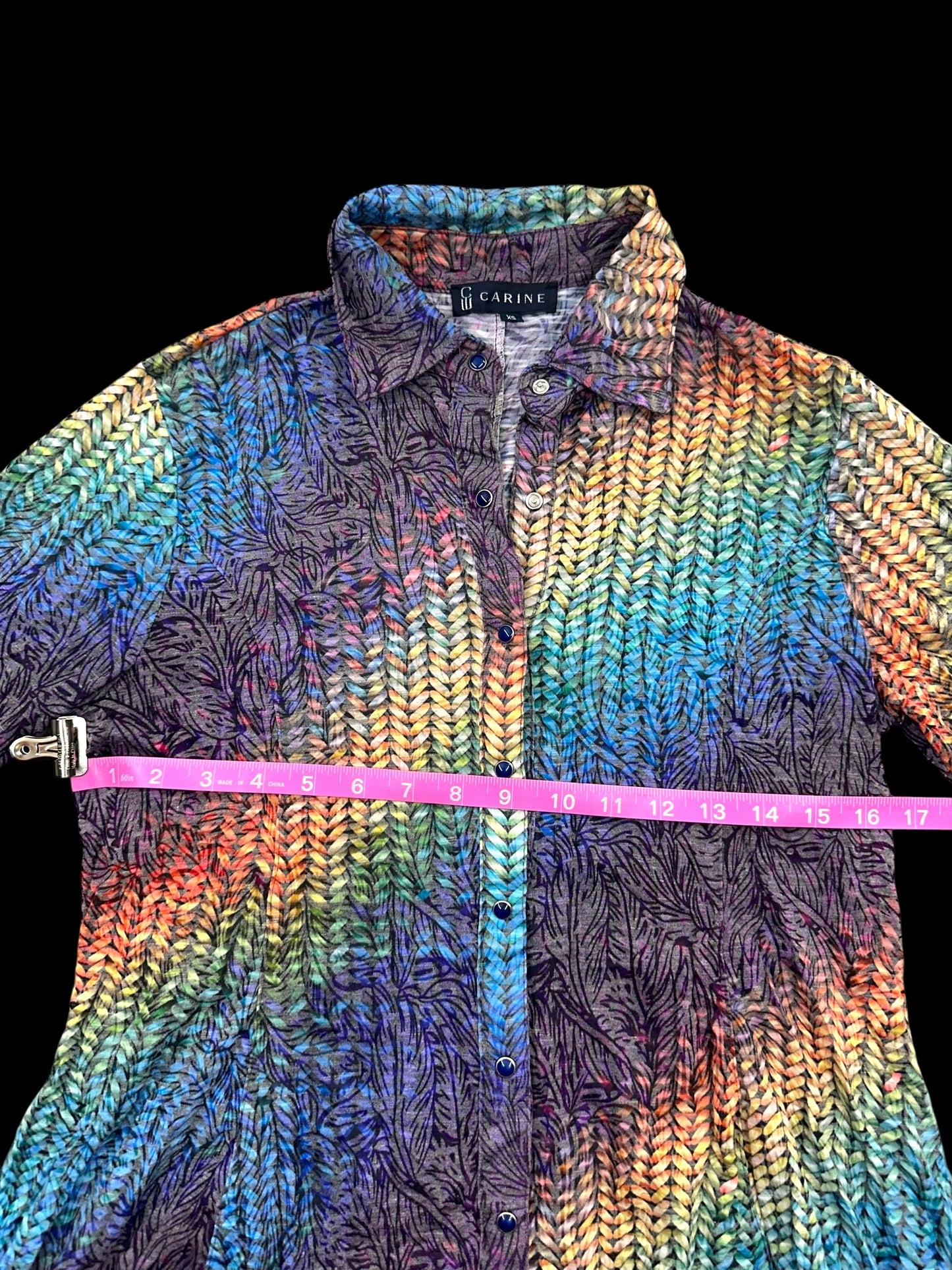 Carine Rainbow Button Down Long Sleeve