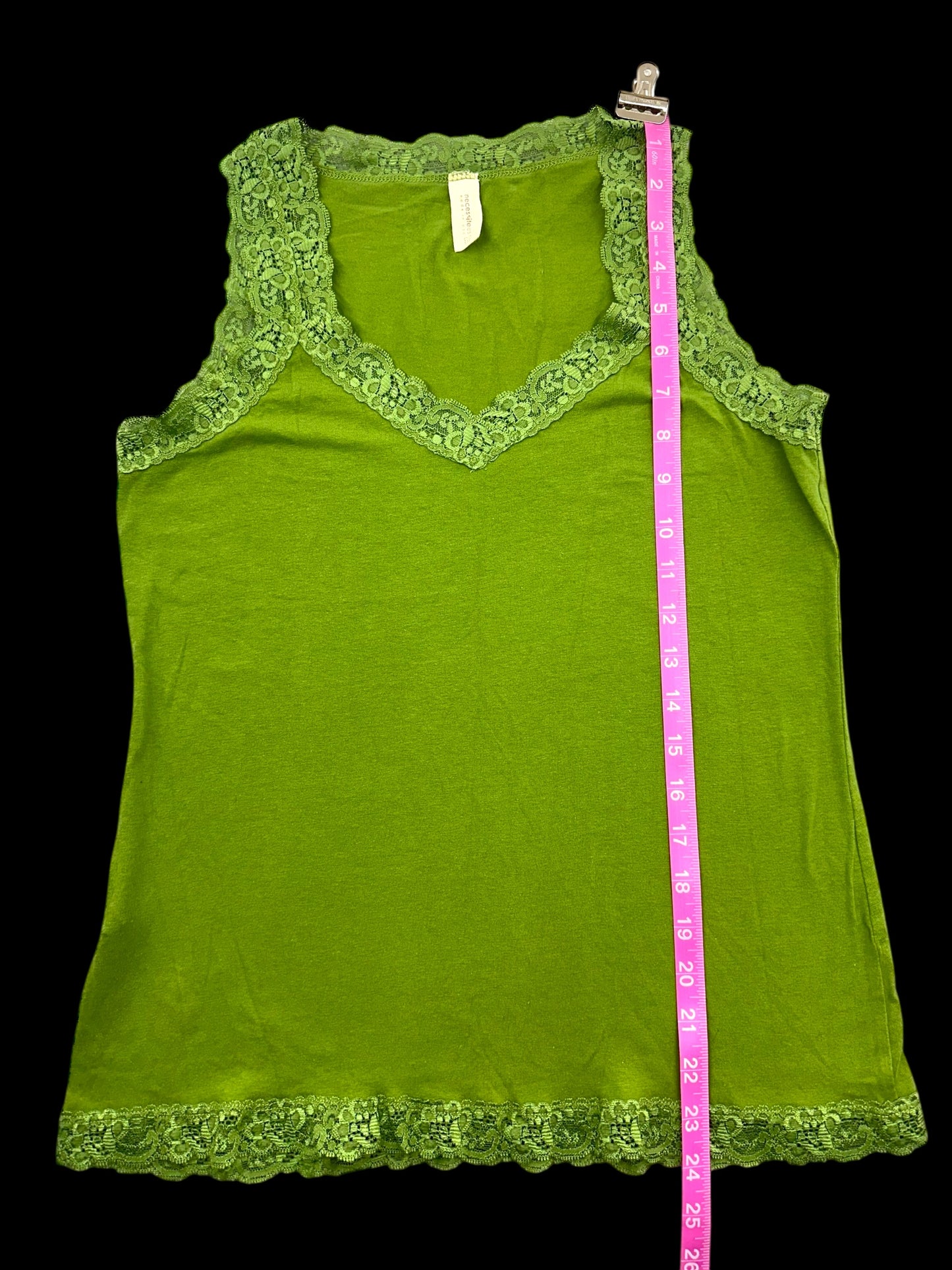 Necessitees Green Lace Tank Top
