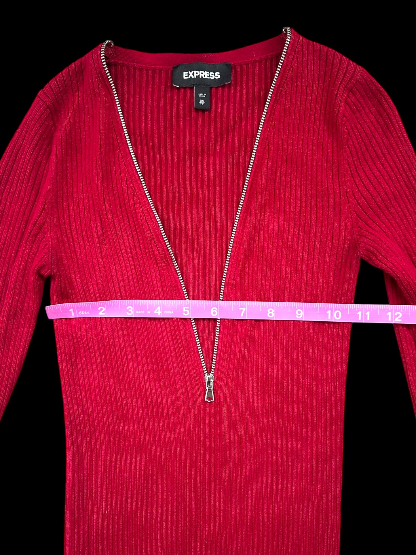 Express Plunging V Zipper Neck