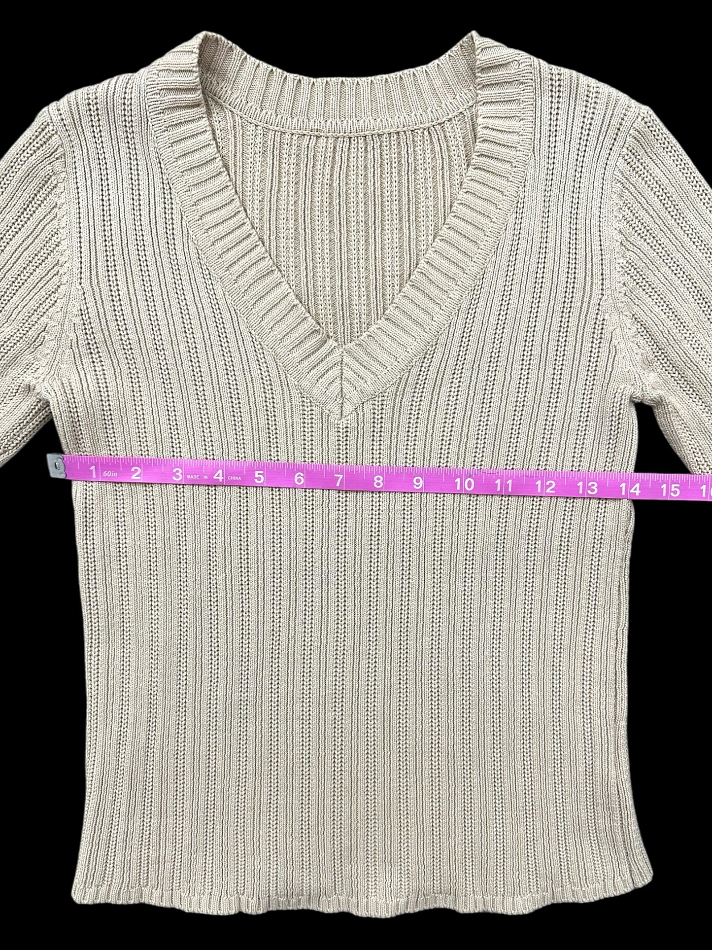 Cream Knit 3/4th Sleeve