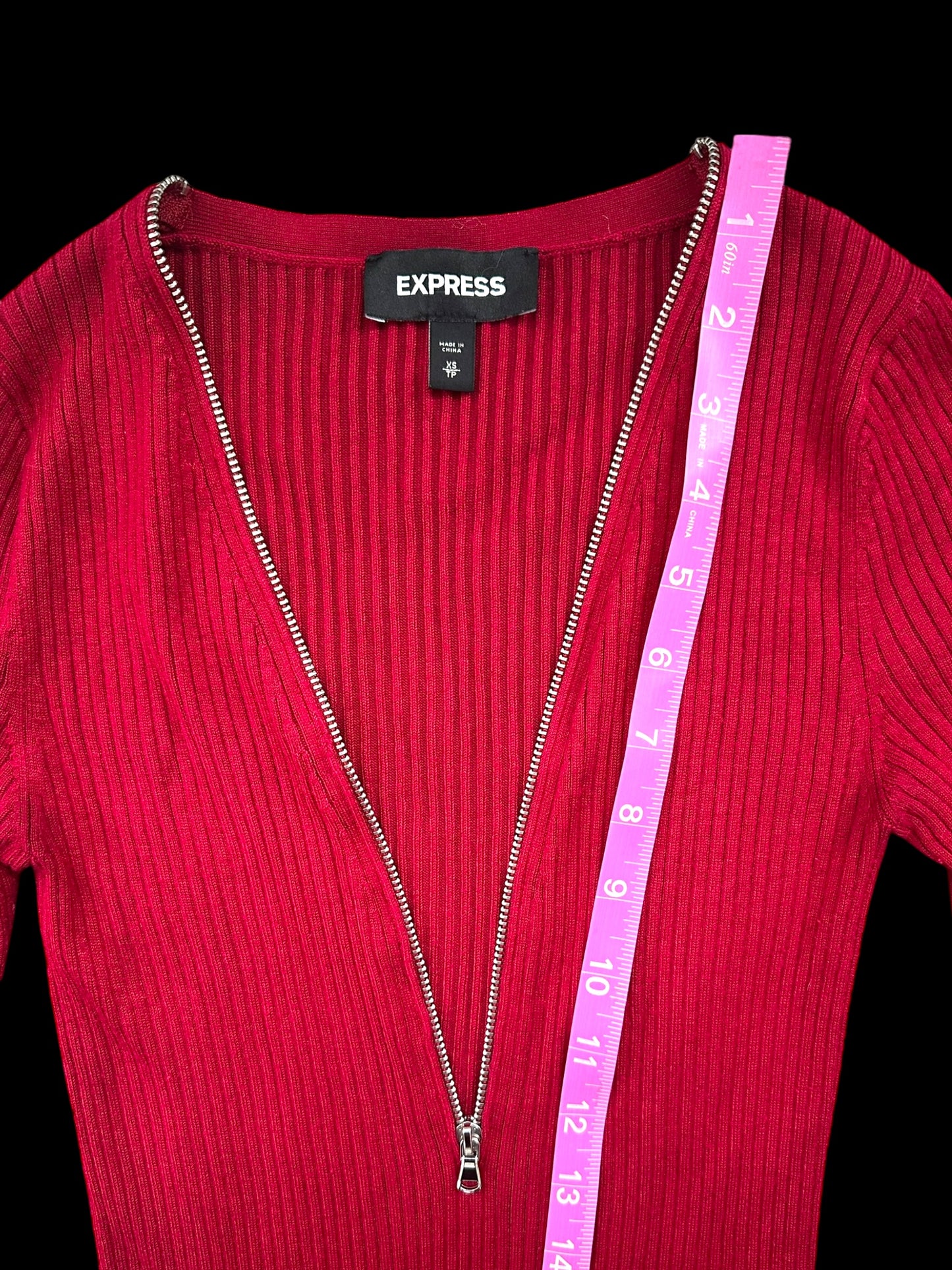 Express Plunging V Zipper Neck