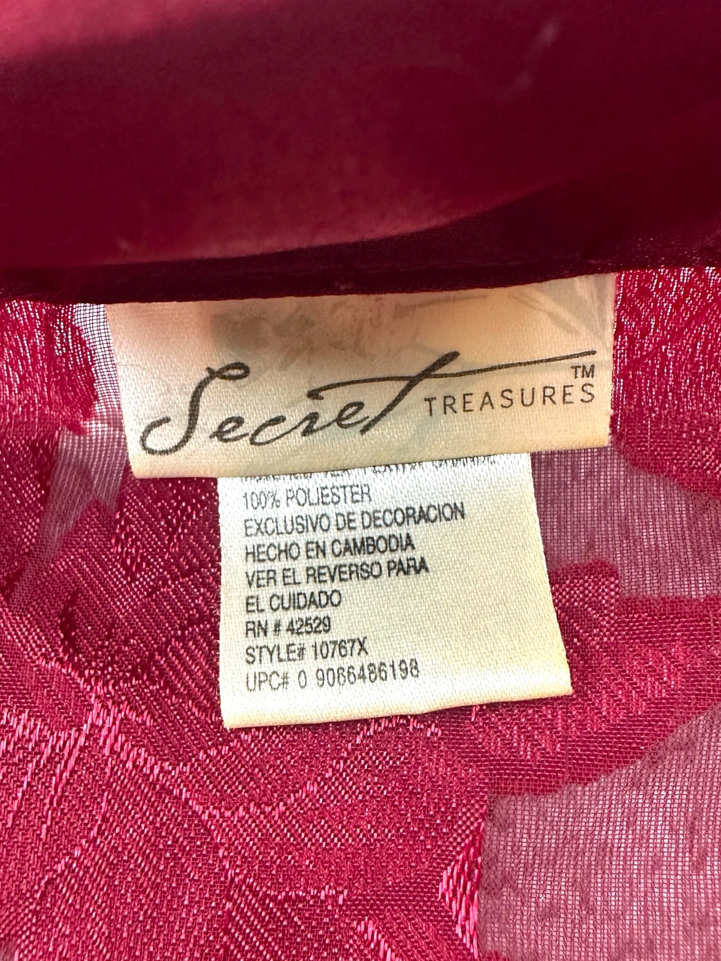 Secret Treasures Red Sheer Lace Vest