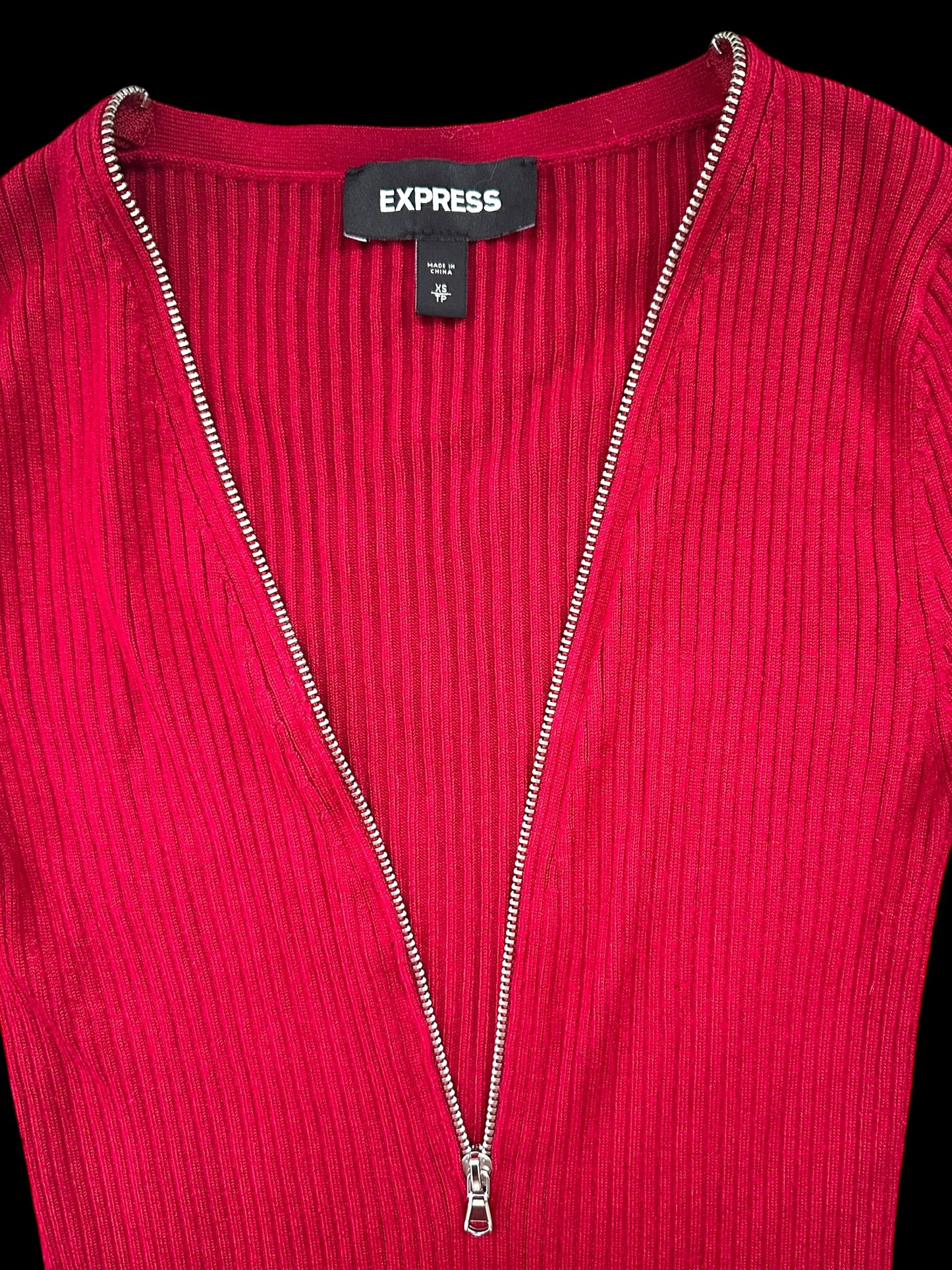 Express Plunging V Zipper Neck