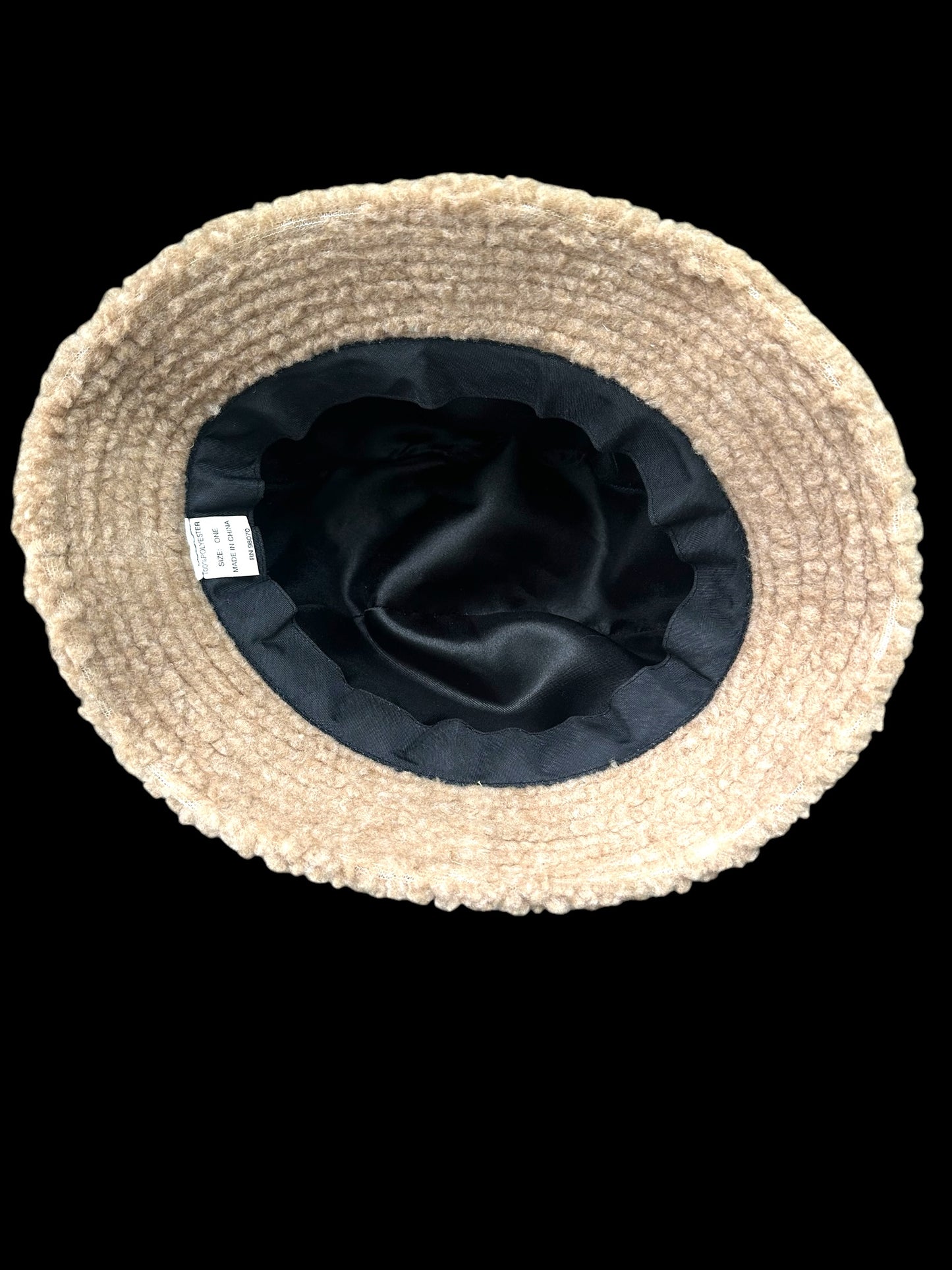 Tan Corduroy Bucket Hat With Faux Fur Trim