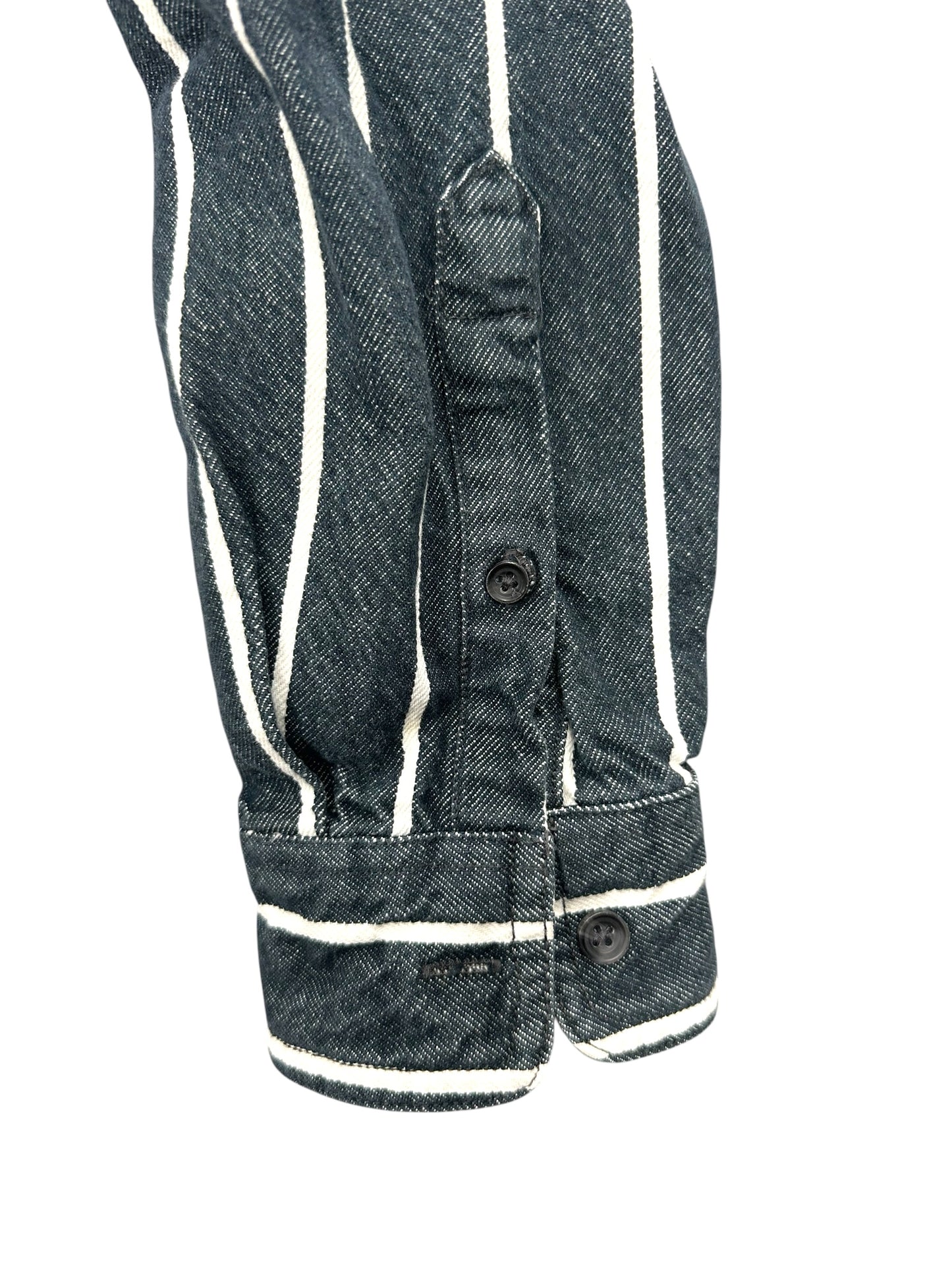 Topman Men's Blue and White Striped Button Down