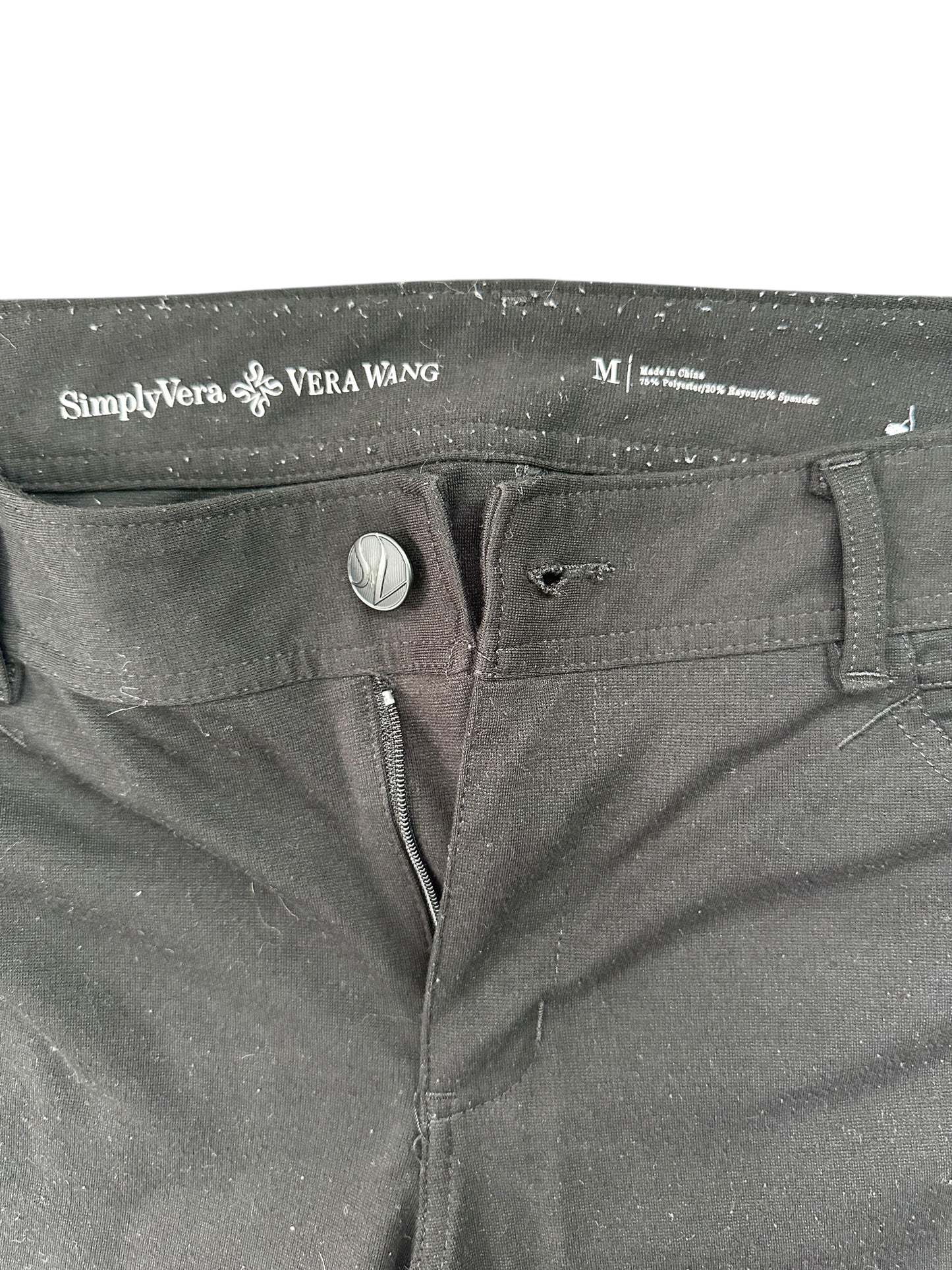 Simply Vera by Vera Wang Black Stetchy Straight Pants