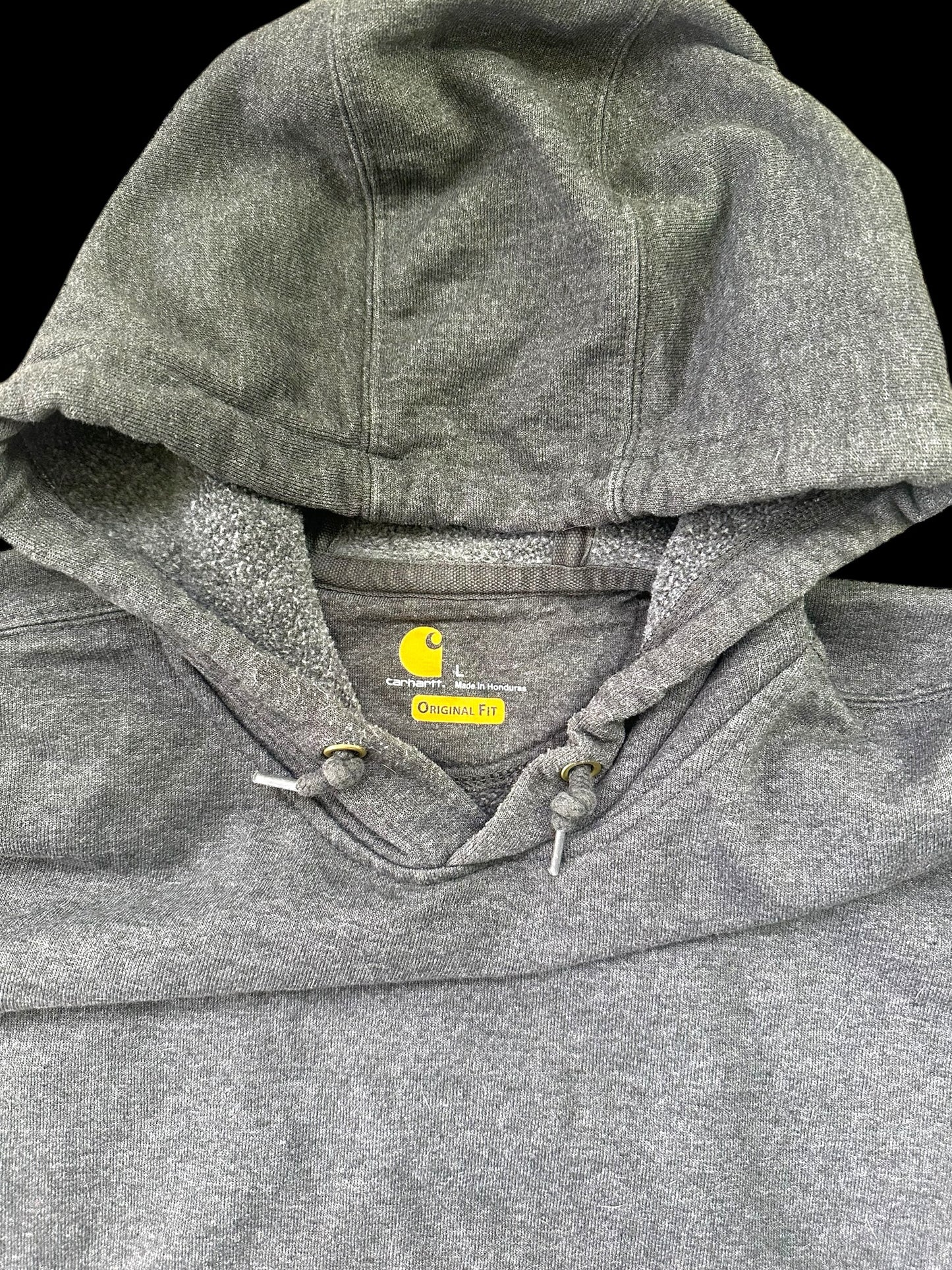 Carhartt Grey Hoodie with Chartreuse Logo