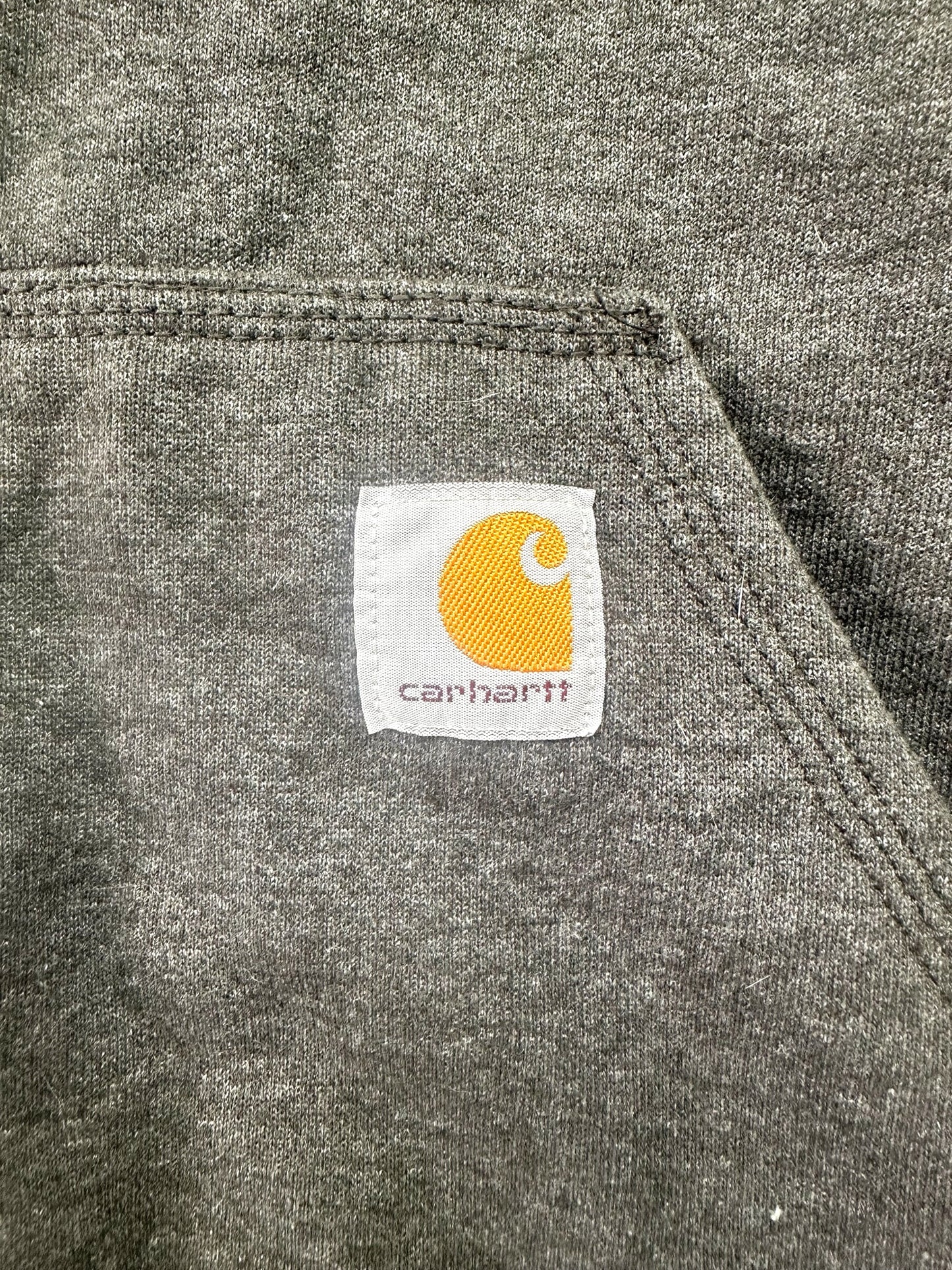 Carhartt Grey Hoodie with Chartreuse Logo