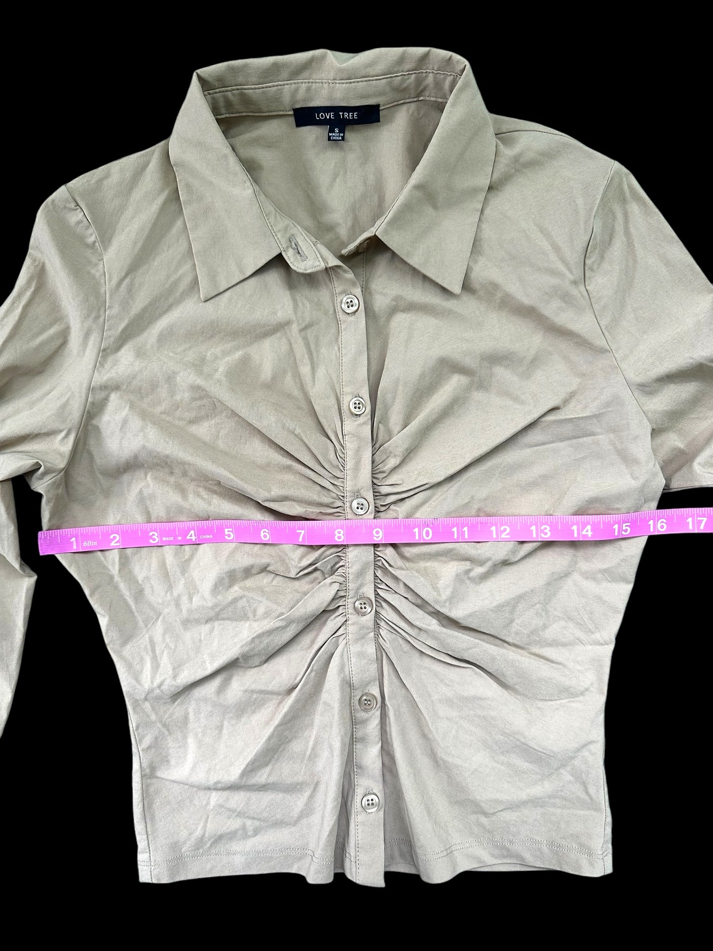 Love Tree Long Sleeve Ruched Top