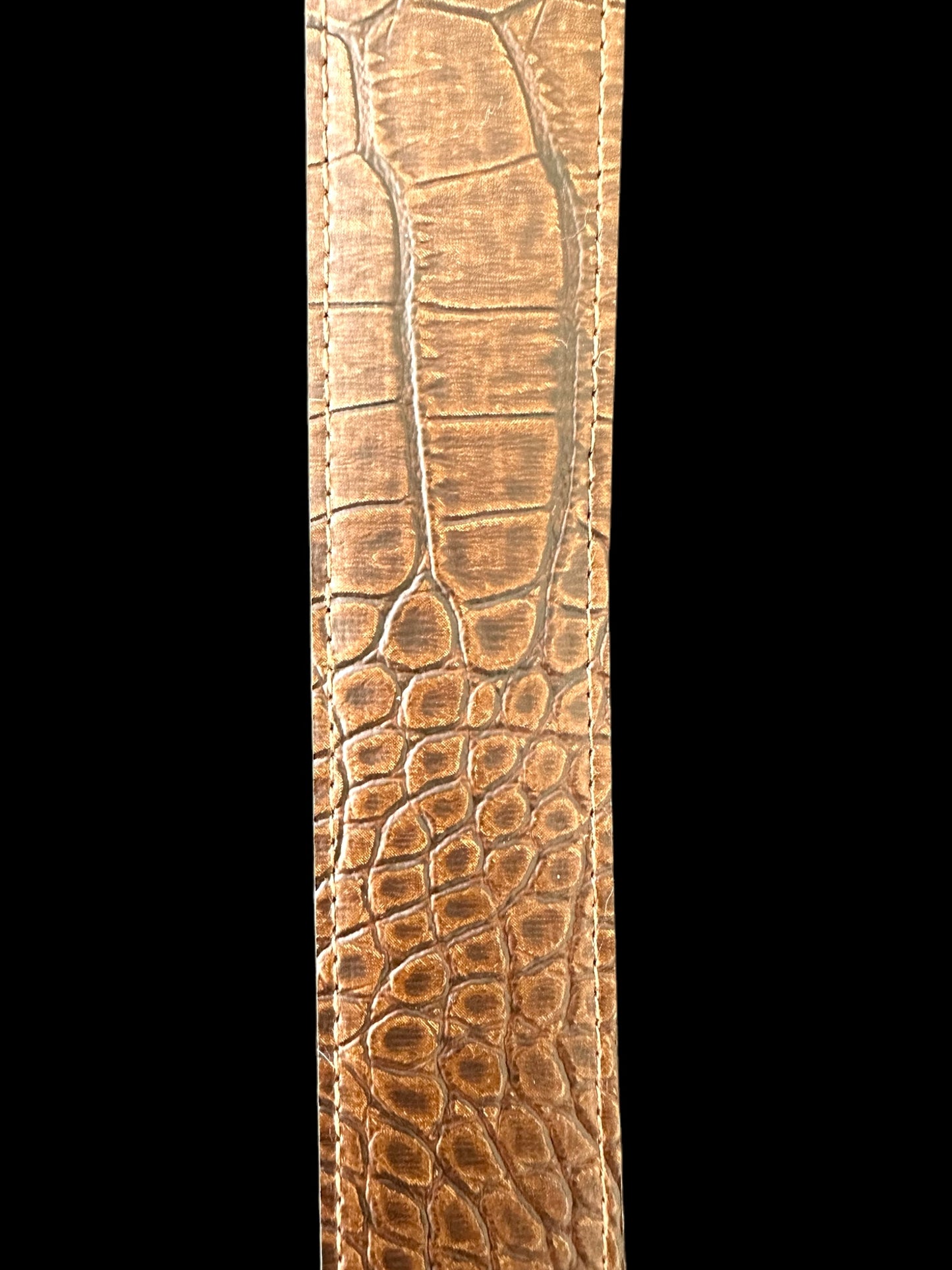 Faux Leather Bronze Buckle Belt
