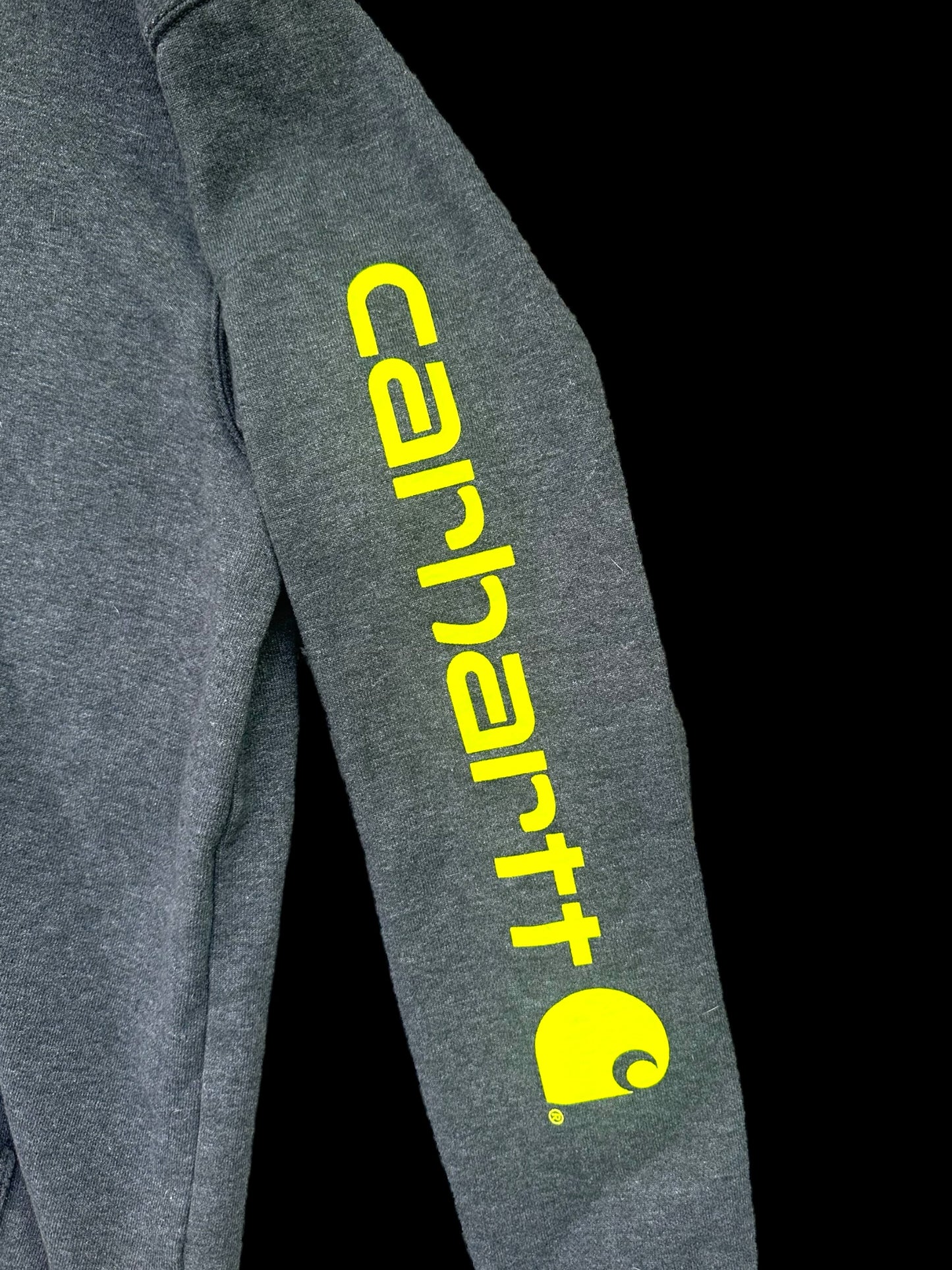 Carhartt Grey Hoodie with Chartreuse Logo