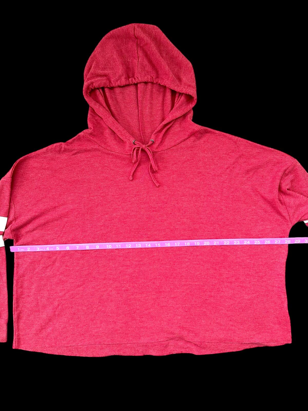 So Red Hoodie with White Sleeve Stripes