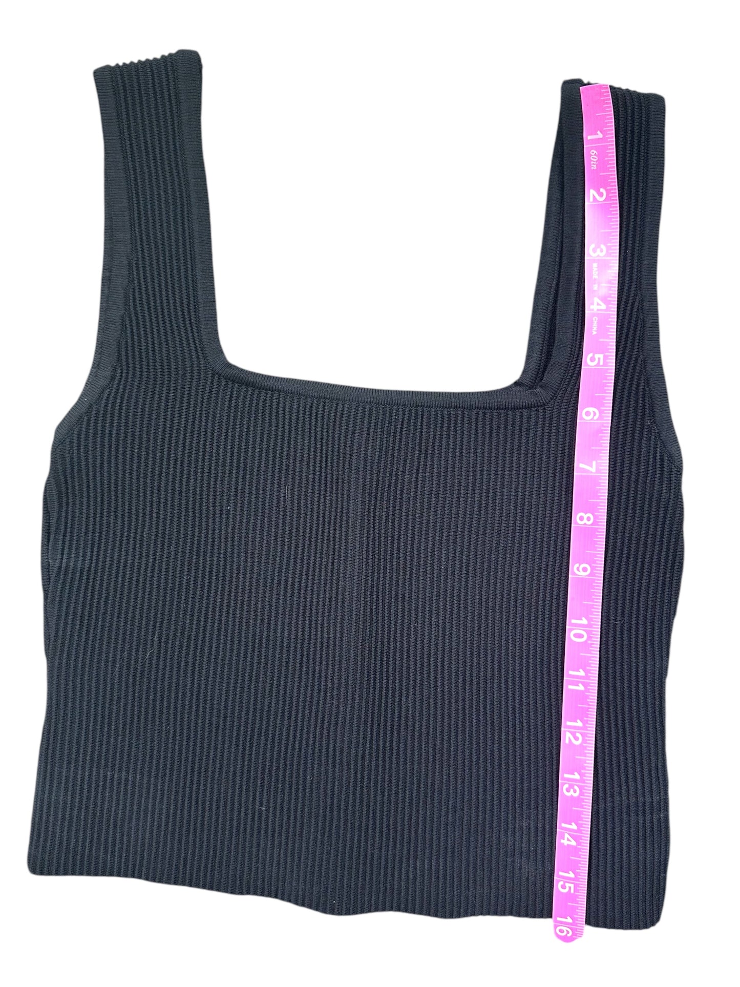 And Now This Ribbed Black Crop Top