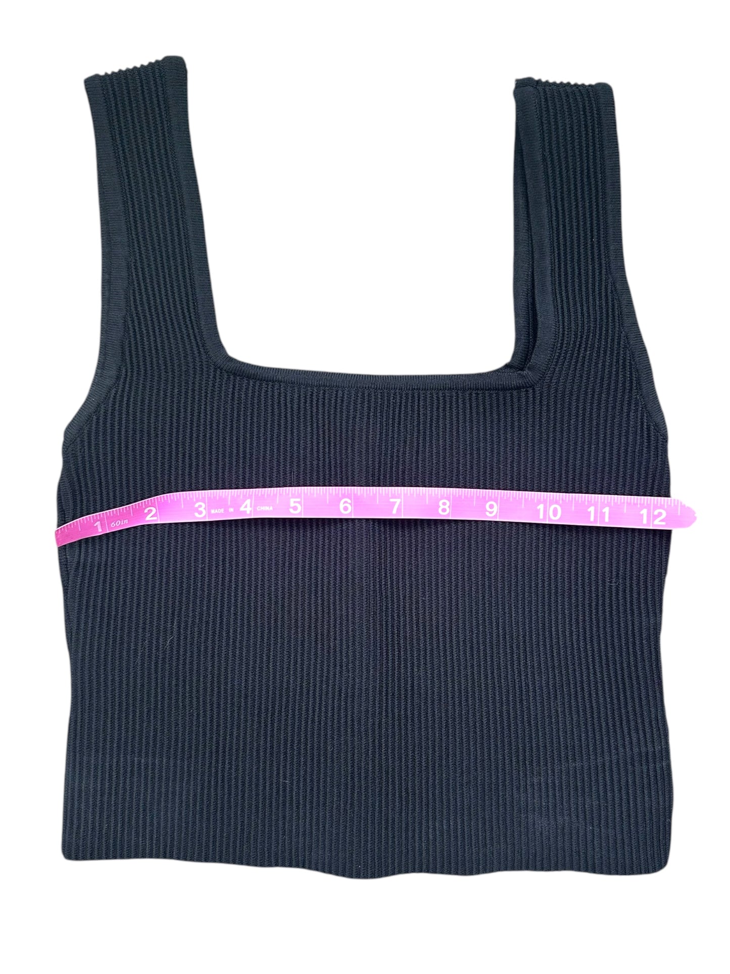 And Now This Ribbed Black Crop Top