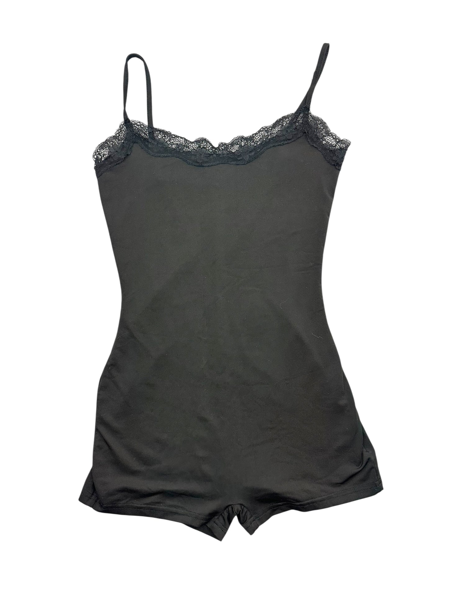 Black Spaghetti Strapped Romper