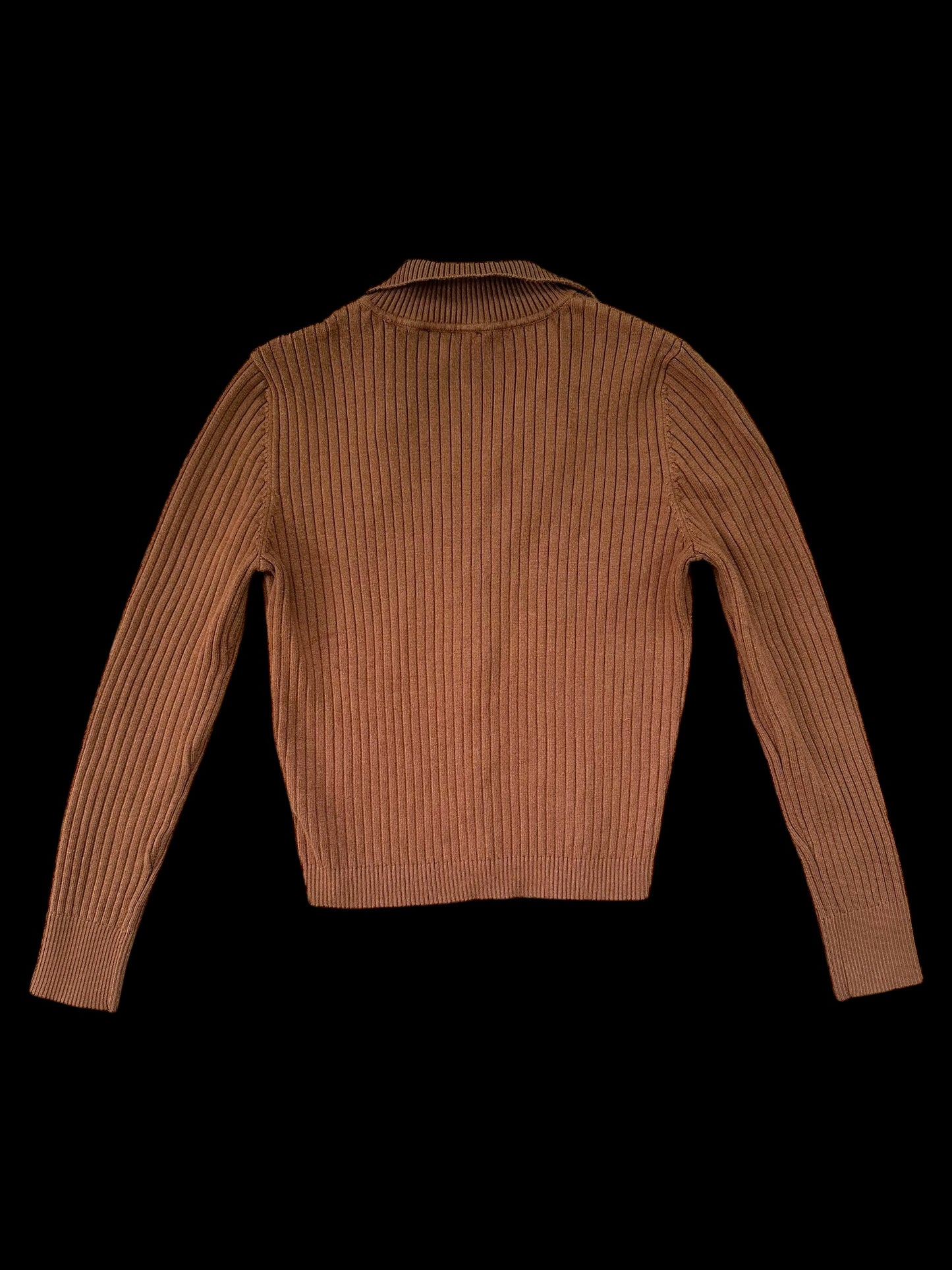 Truth By Republic Ribbed Button Up Collared Cardigan