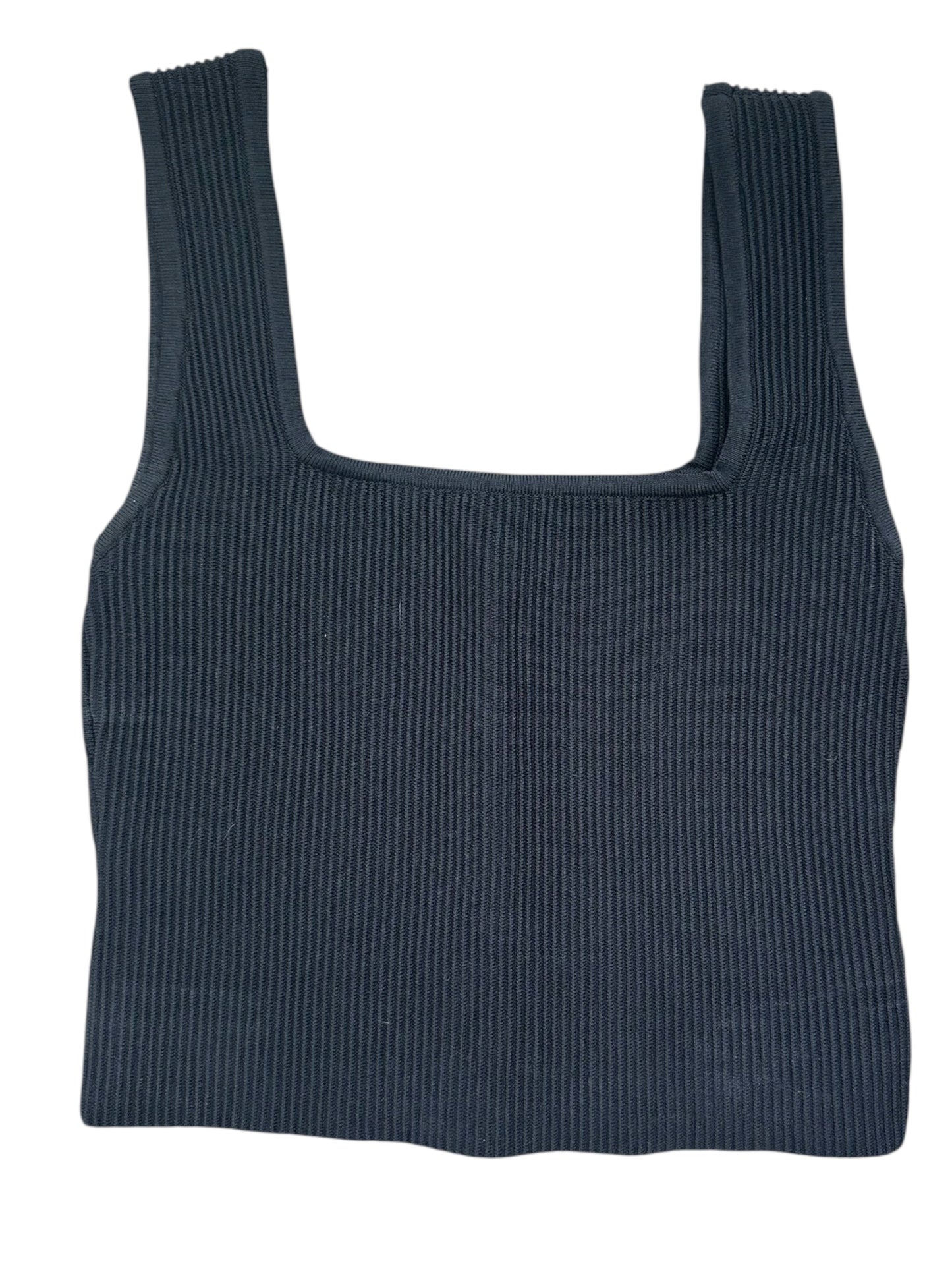 And Now This Ribbed Black Crop Top