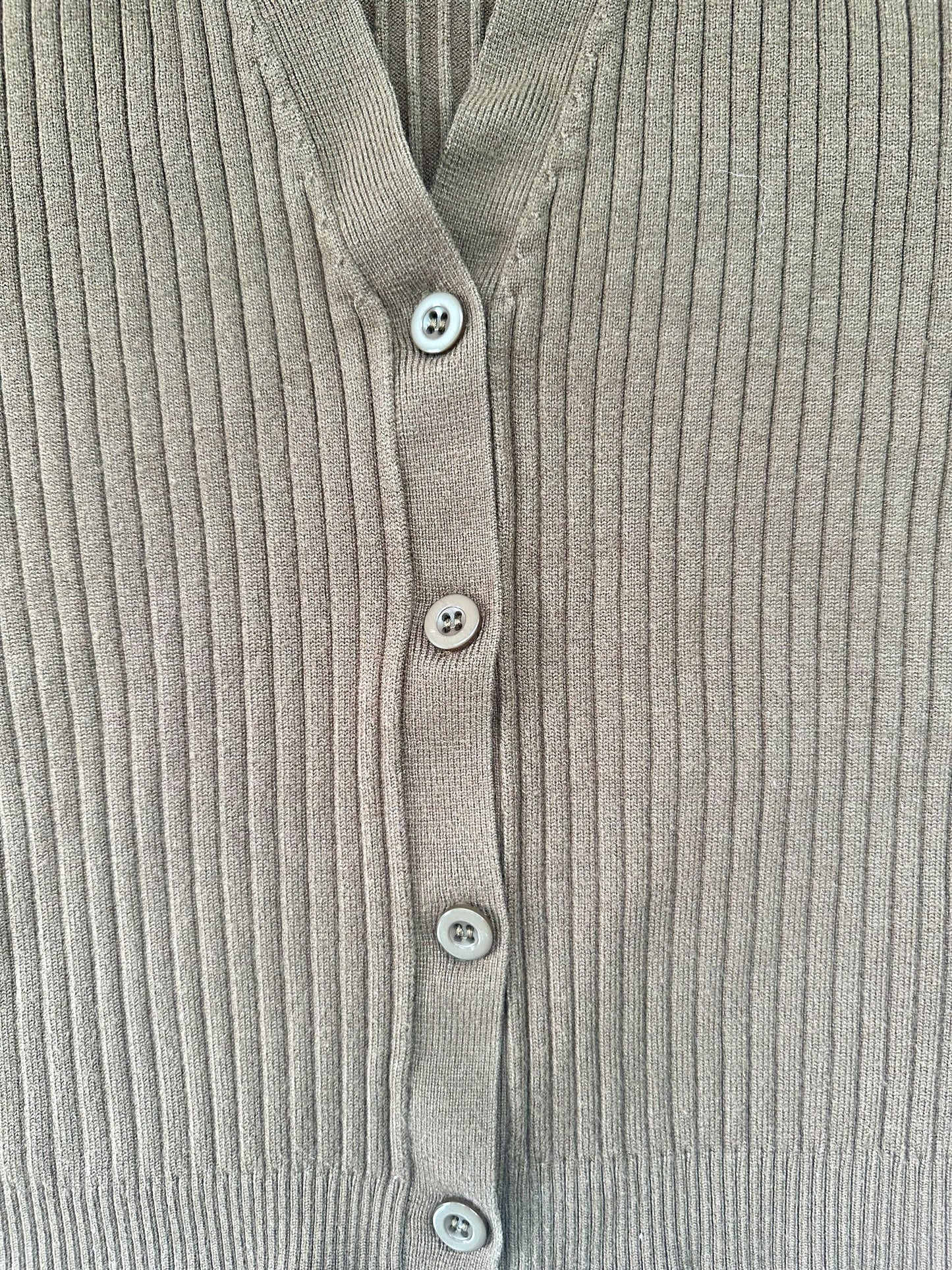 Truth By Republic Ribbed Button Up Collared Cardigan