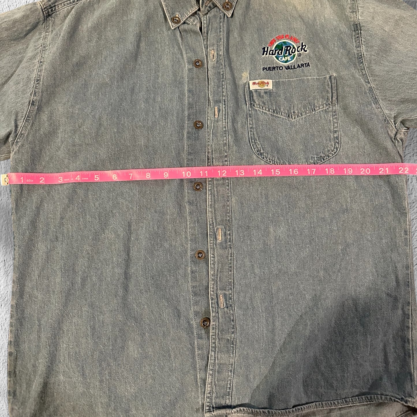Hard Rock Cafe Denim Button Up Shirt Jacket