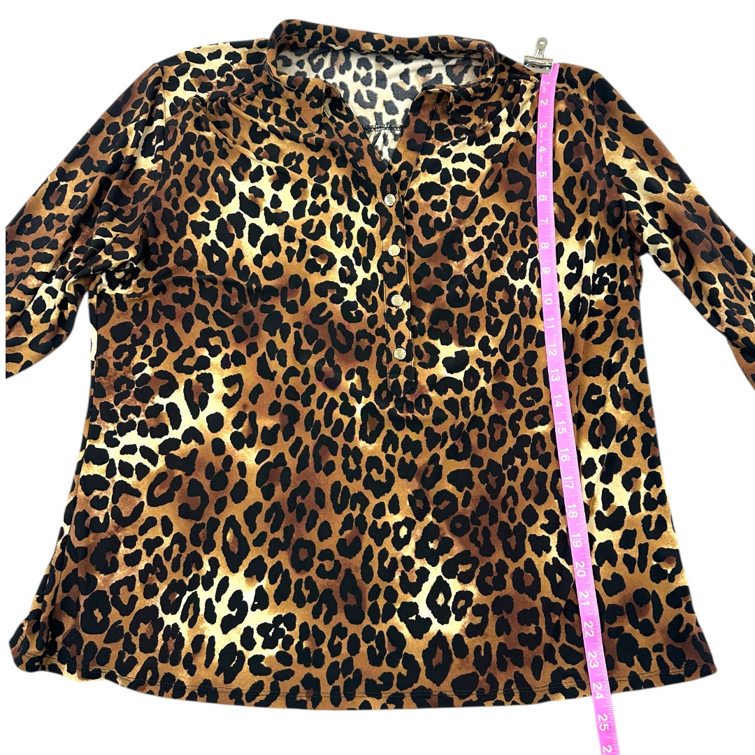 Lane Bryant Animal Print Button Down
