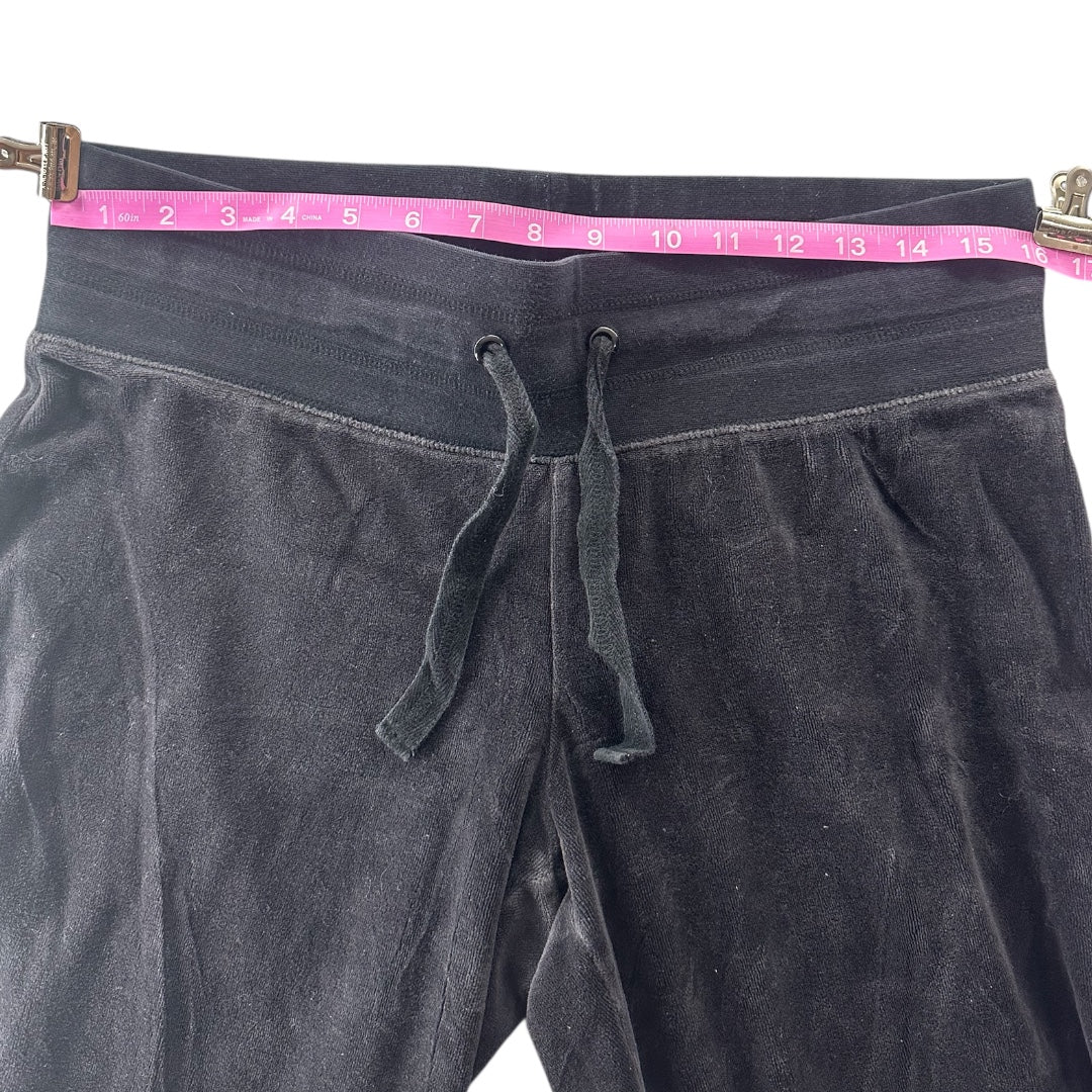 Women's Black Velour Wide-Leg Lounge Pants
