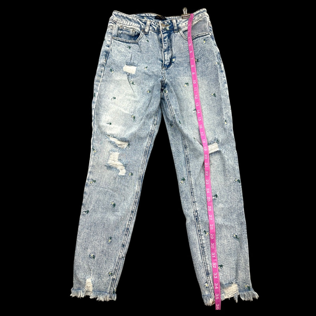 Material Girl Daisy Distressed Mom Jeans