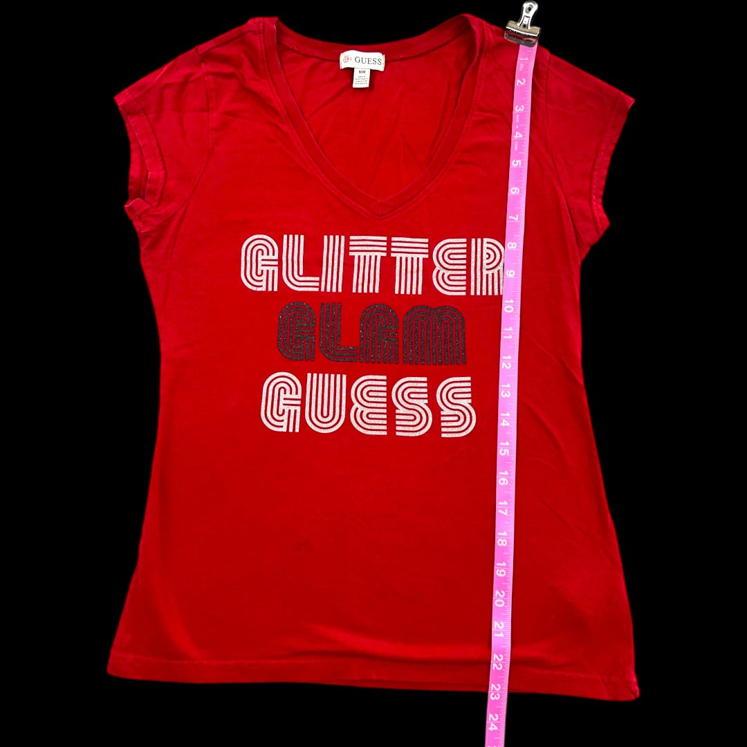Guess "Glitter Glam Guess" Graphic Tee