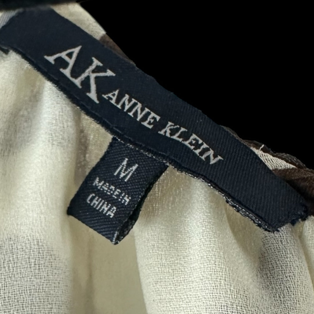 Anne Klein Brown and White Zebra Halter Top
