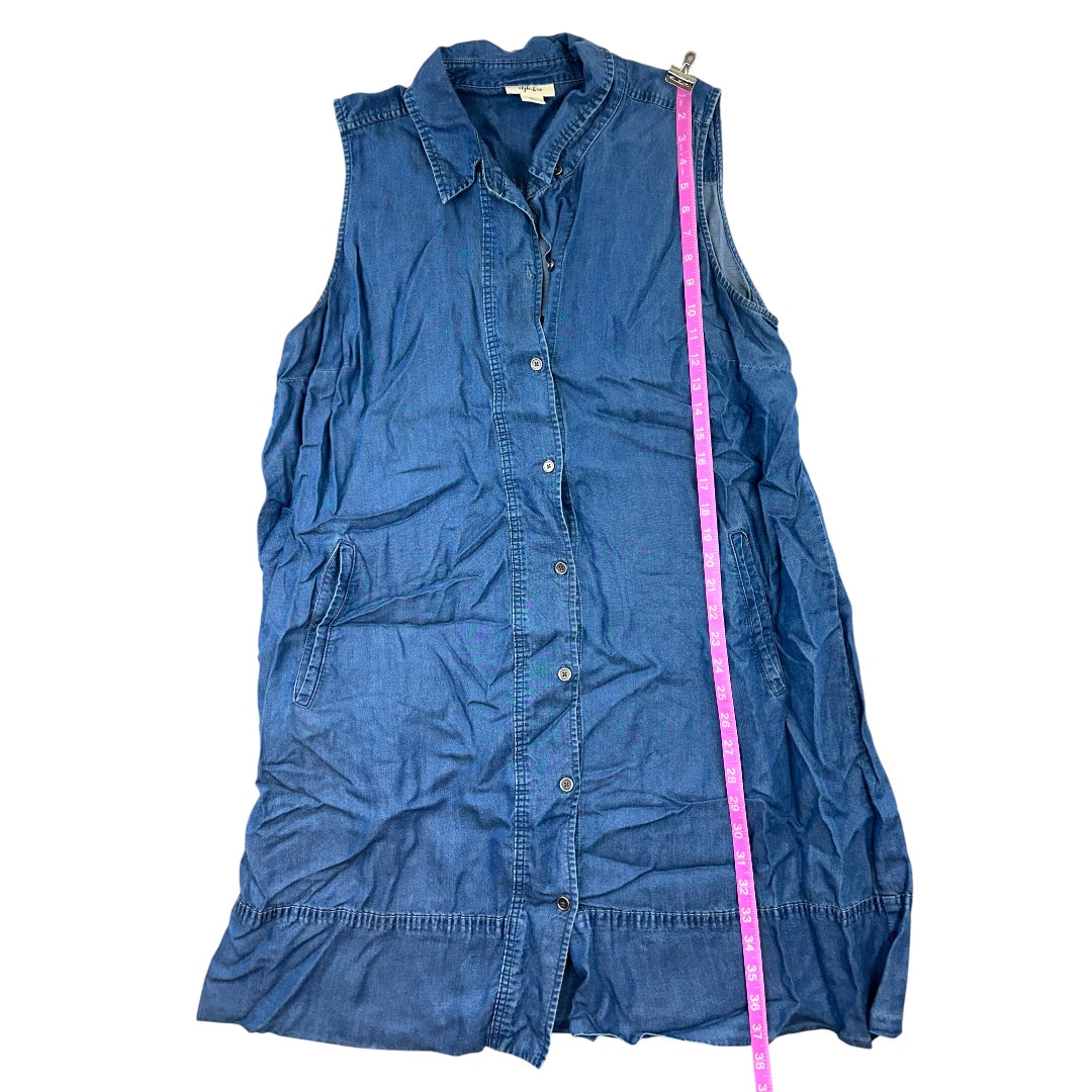 Style & Co. Sleeveless Denim Chambray Shirt Dress