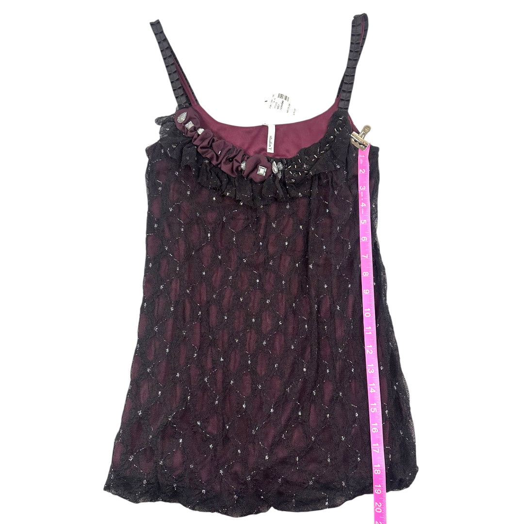 Maurice's Black and Purple Lace Camisole Tank Top NWT