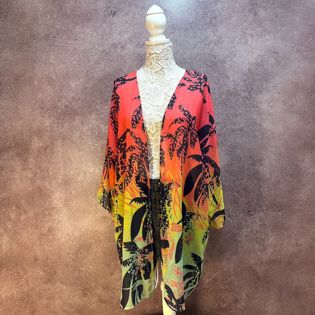 Tropical Palm Tree Print Swimsuit Cover Up