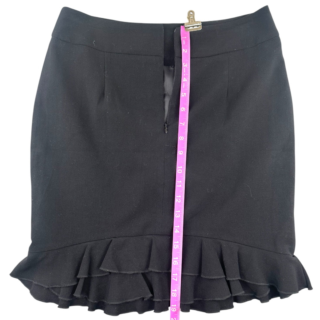 Lapis Black Ruffle Mini Skirt