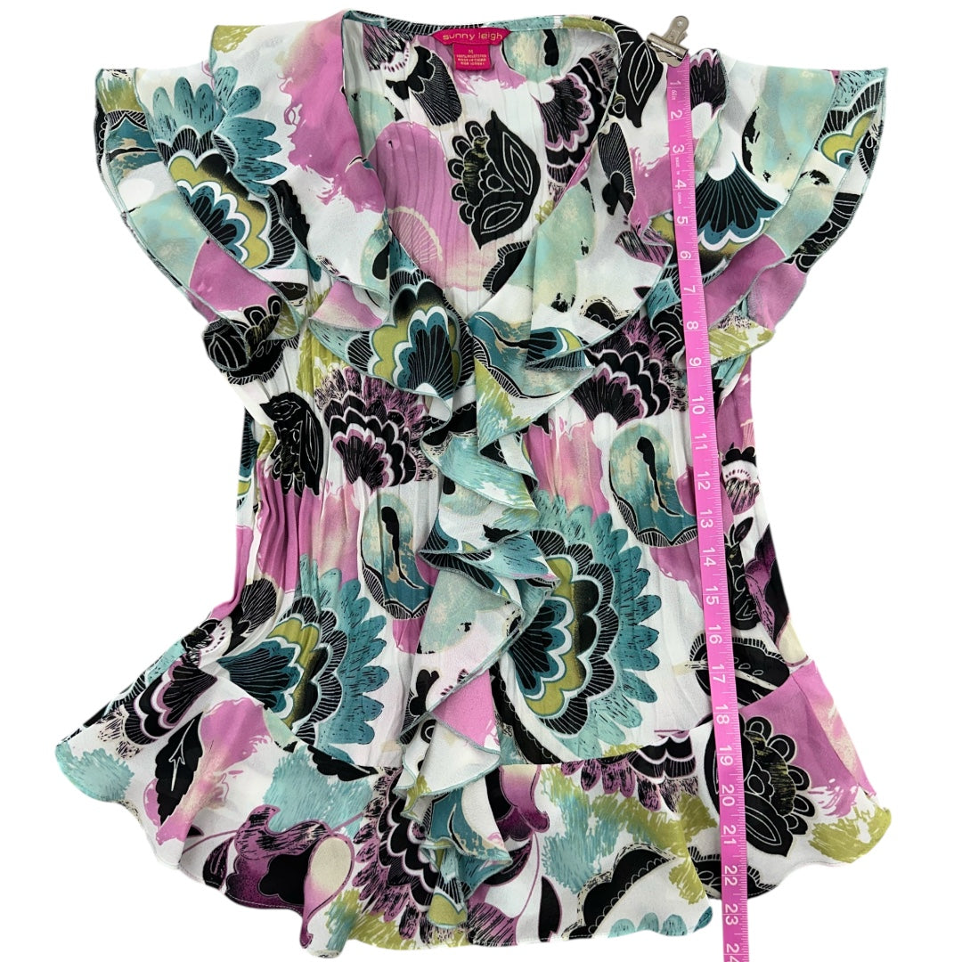 Y2K Sunny Leigh Floral Ruffled Blouse