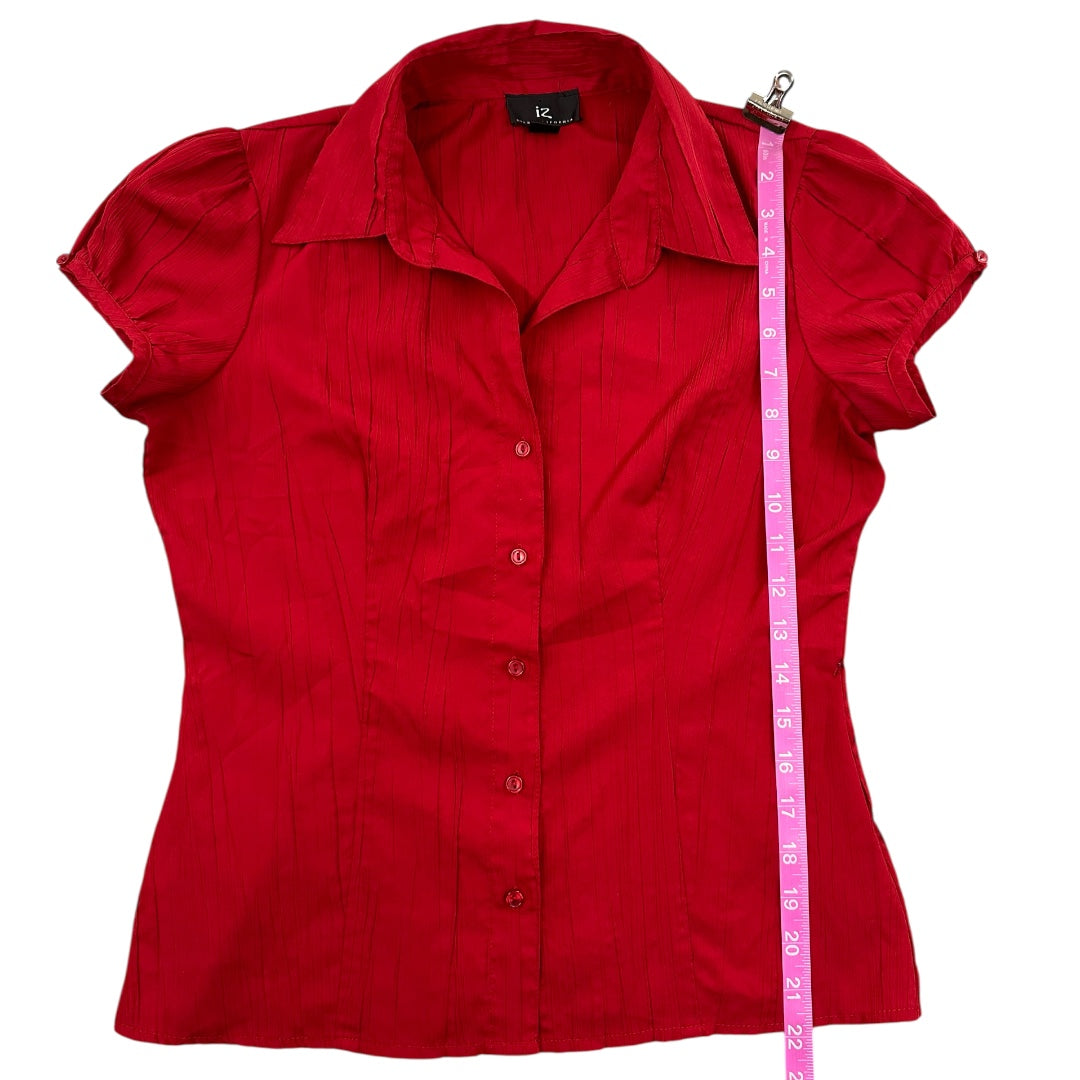 Y2K IZ Byer Red Button Down Blouse