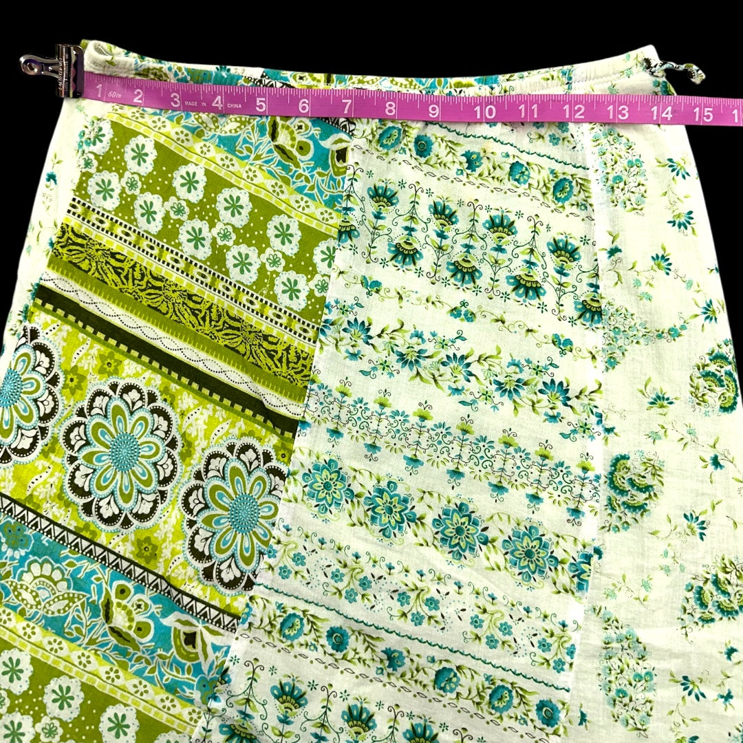 Y2K Boho IZ Byer Floral Patchwork Midi Skirt