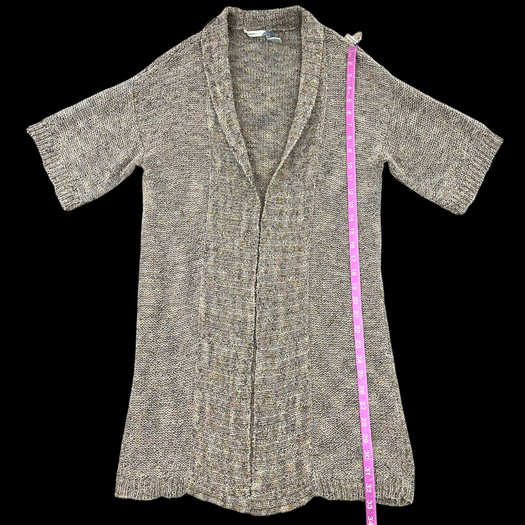 White House Black Market Short Sleeve Knit Duster Cardigan
