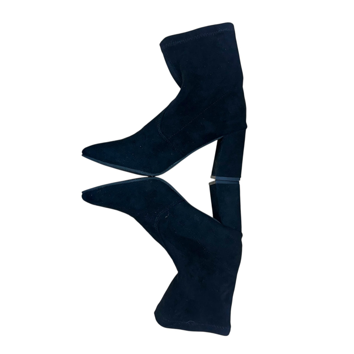 Black Faux Suede Sock Boot