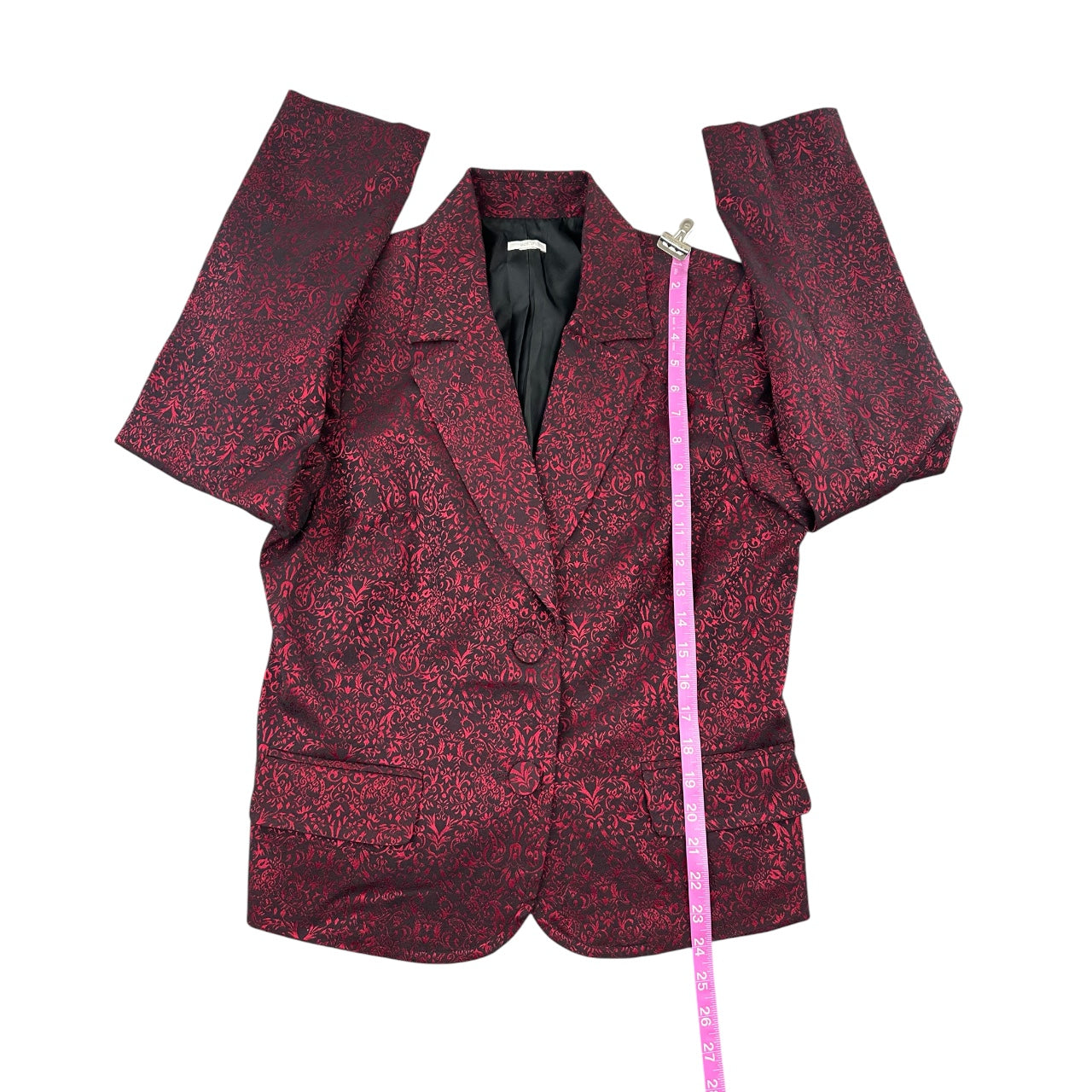 Apt. 9 Red and Black Damask Print Blazer