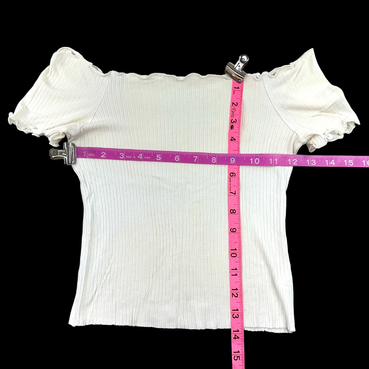 Apple Off the Shoulder Ribbed Top