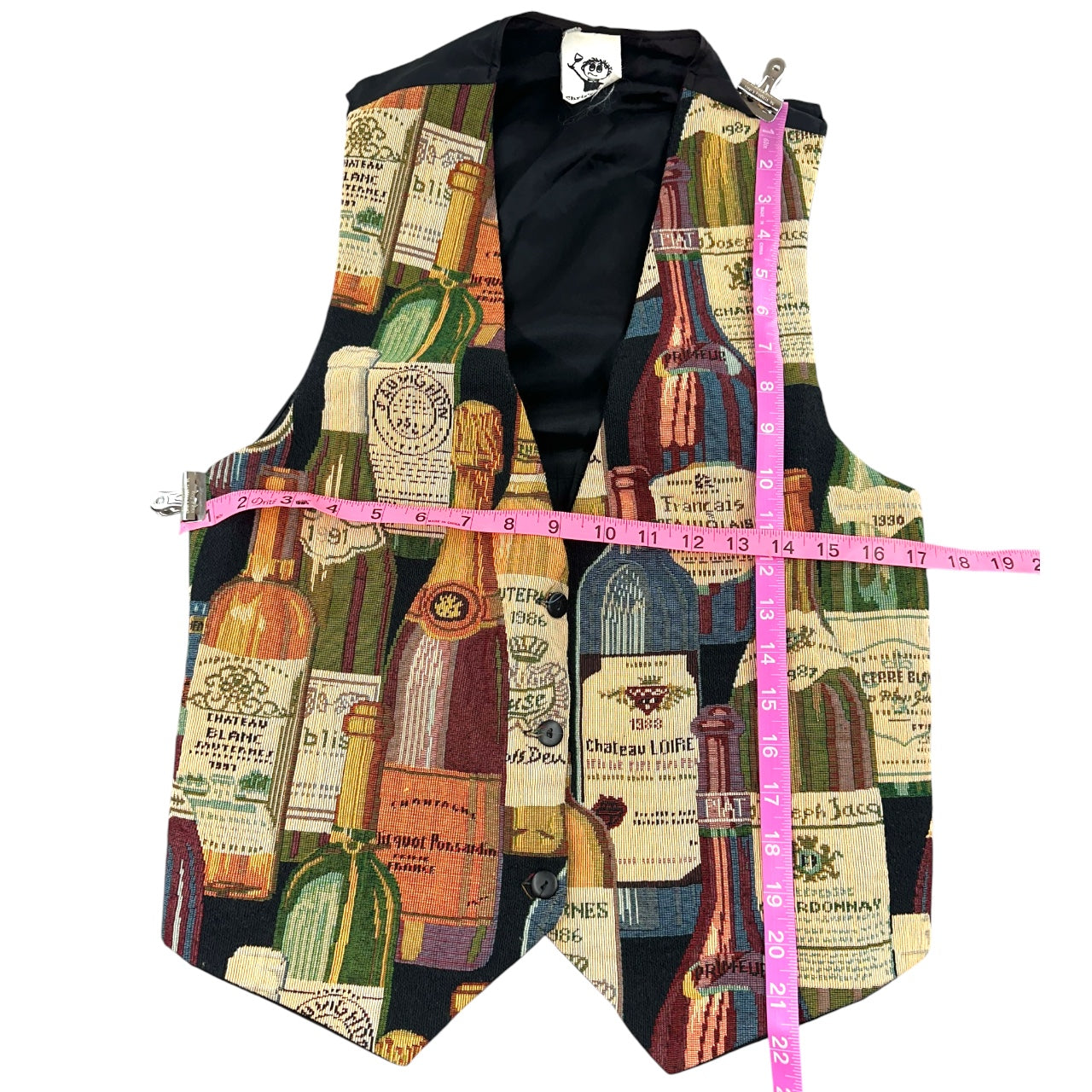 Vintage 90s Wine Bottle Tapestry Vest Eclectic Grandpa Whimsigoth Style