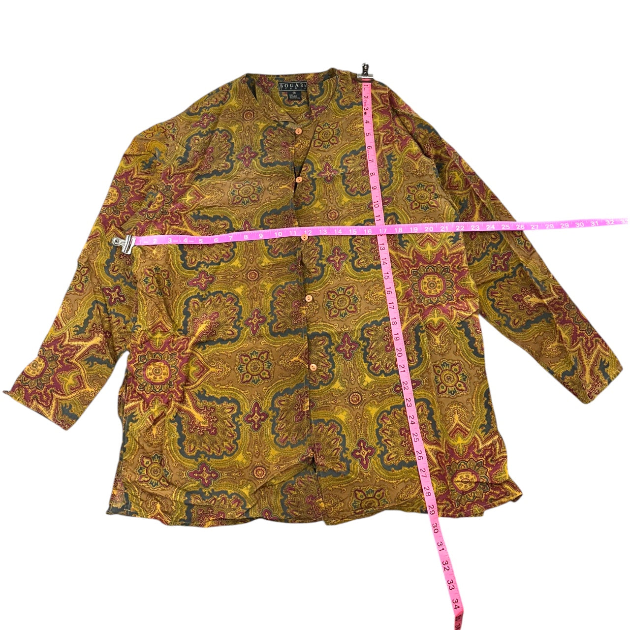 Vintage Bogari Studio Band Collar Button Up