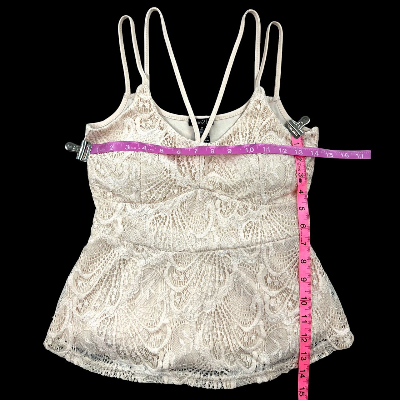 Y2K rue21 Lace Peplum Cami Strappy Top